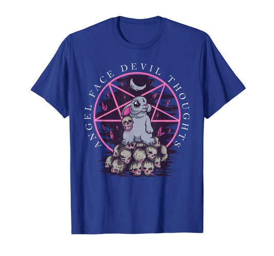 Pastel Goth Occult Kawaii Anime Angel Face Devil Thoughts T-Shirt