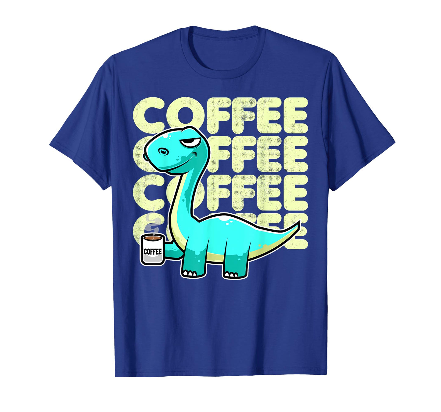 Cute Dinosaur Drinking Coffee Kawaii Neko Anime T-Shirt
