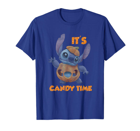 Disney Lilo & Stitch Halloween It's Candy Time Pumpkin T-Shirt
