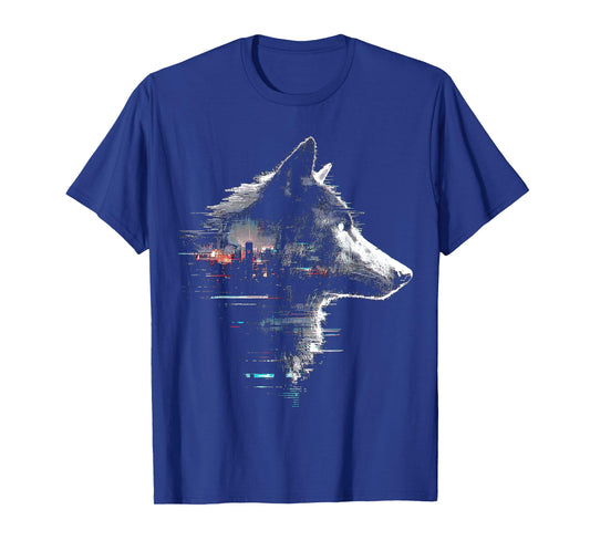 Wolf Face Portrait Abstract Art Animal Lover Motif Wolf T-Shirt