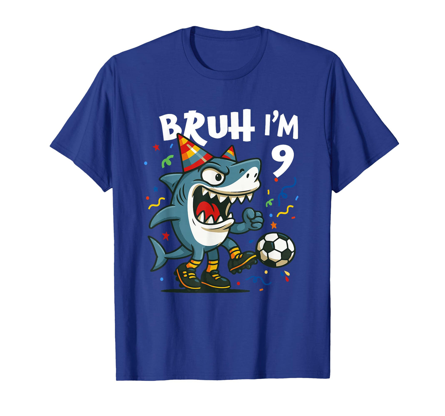 Tralalero Tralala Italian Brainrot Soccer 9th Birthday T-Shirt
