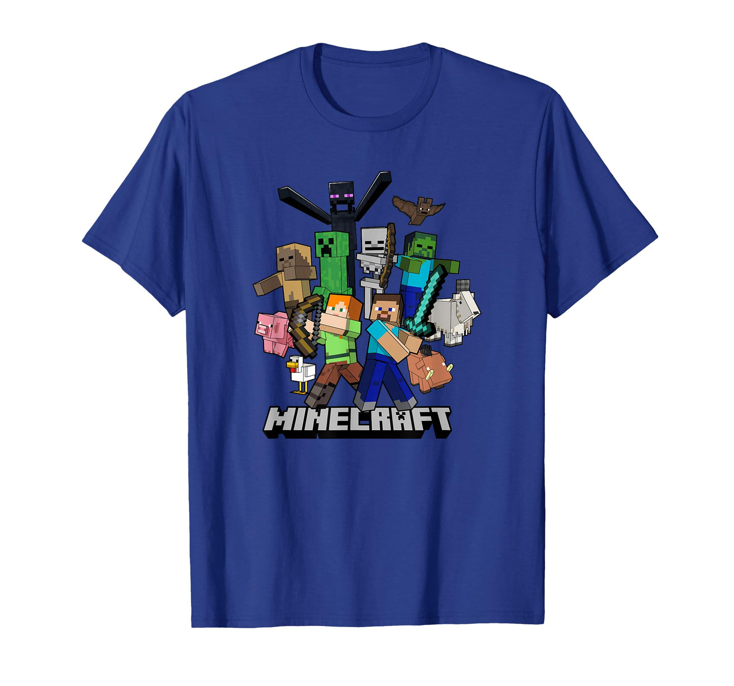 Minecraft Heroes & Enemies Group Shot T-Shirt