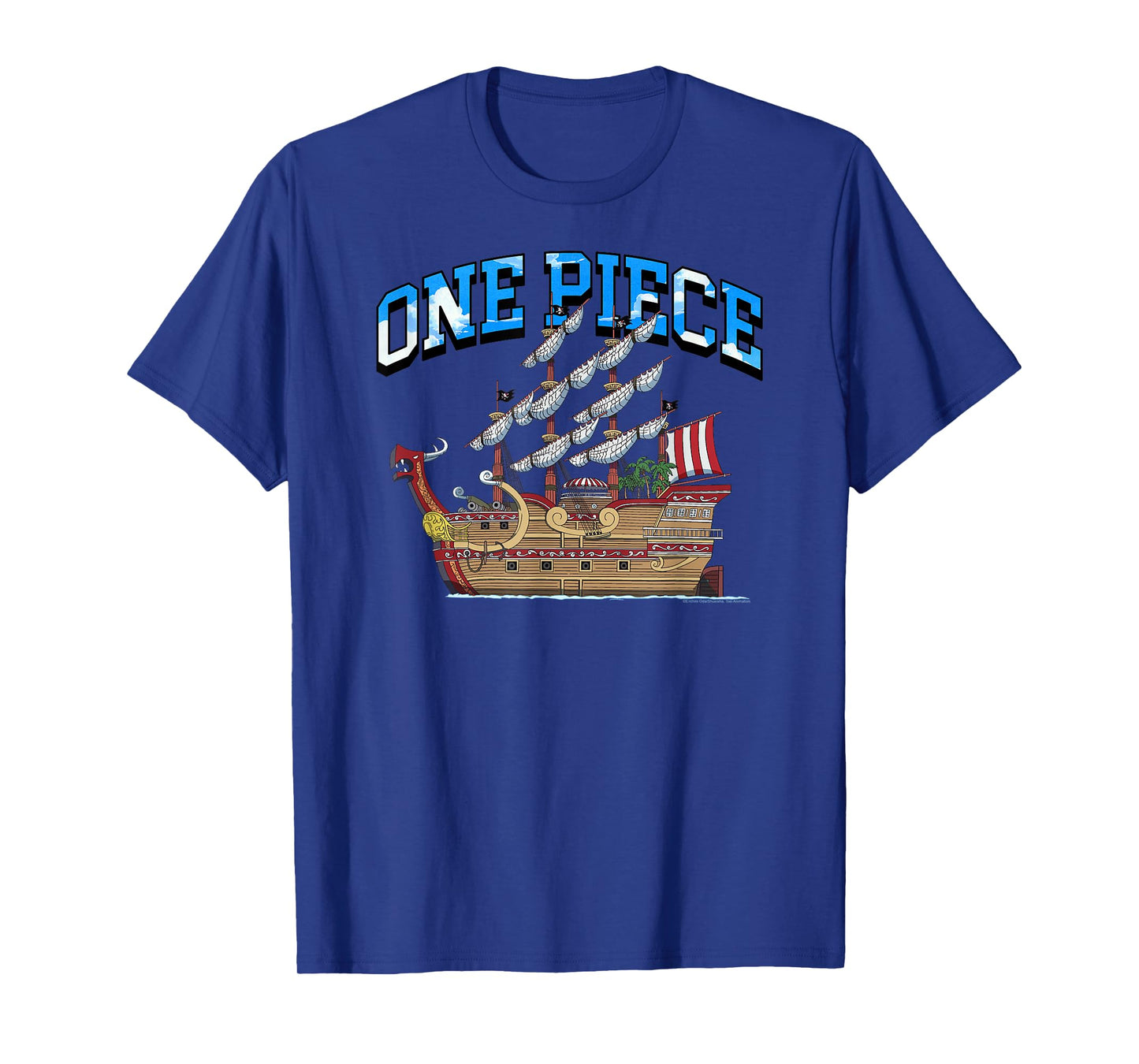 One Piece Anime Collegiate Lettering Ship T-Shirt