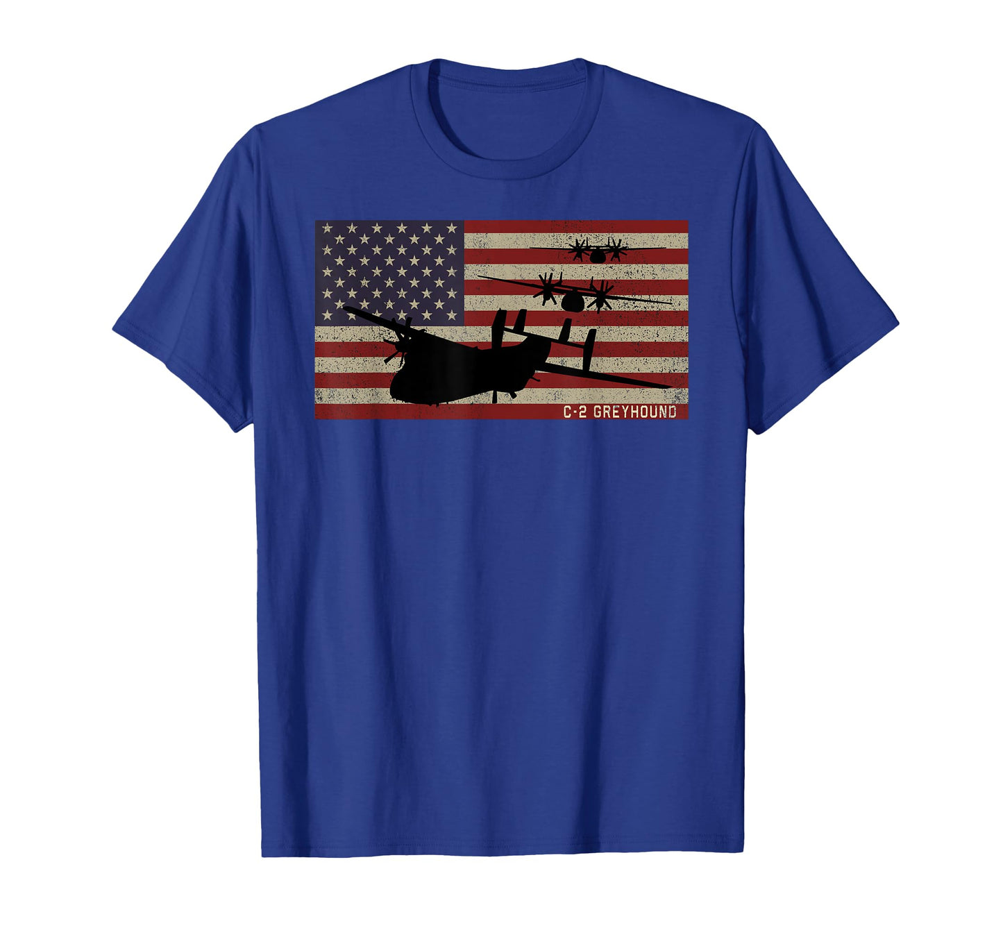 C-2 Greyhound Cargo Plane Vintage American Flag T-Shirt