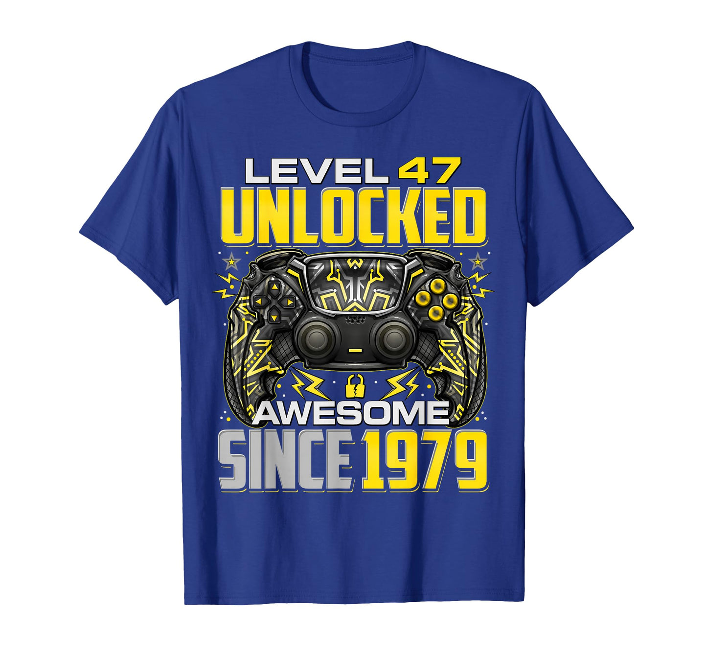 Level 47 Unlocked Awesome Since 1979 47th Birthday Gaming T-Shirt