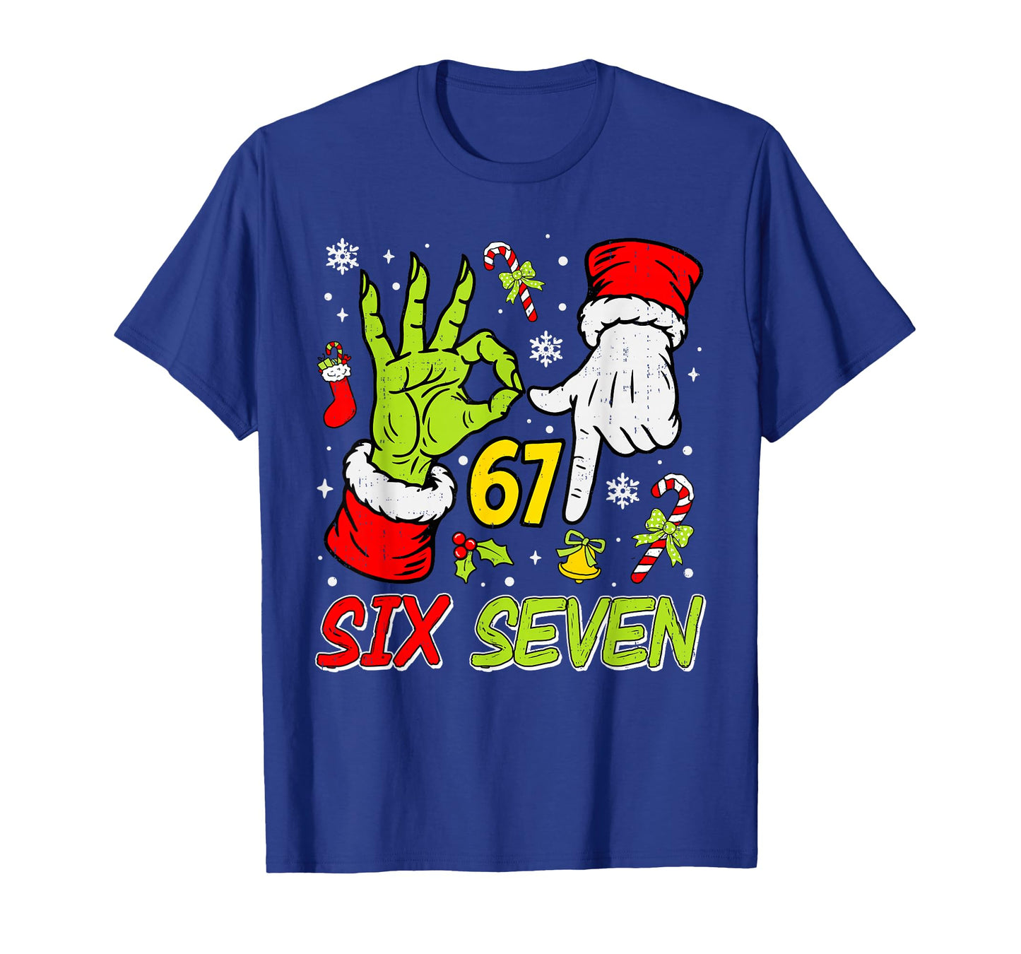 Christmas Six Seven 67 Funny Meme 6 7 Xmas Holiday Slang T-Shirt
