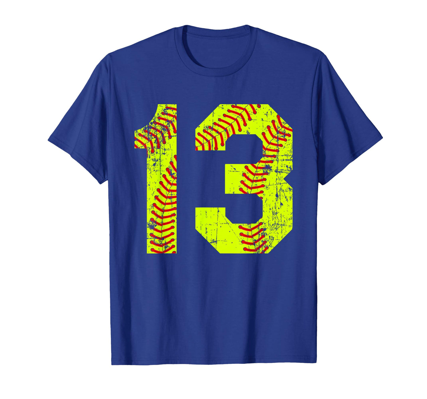 Vintage Softball 13 Jersey Number T-Shirt