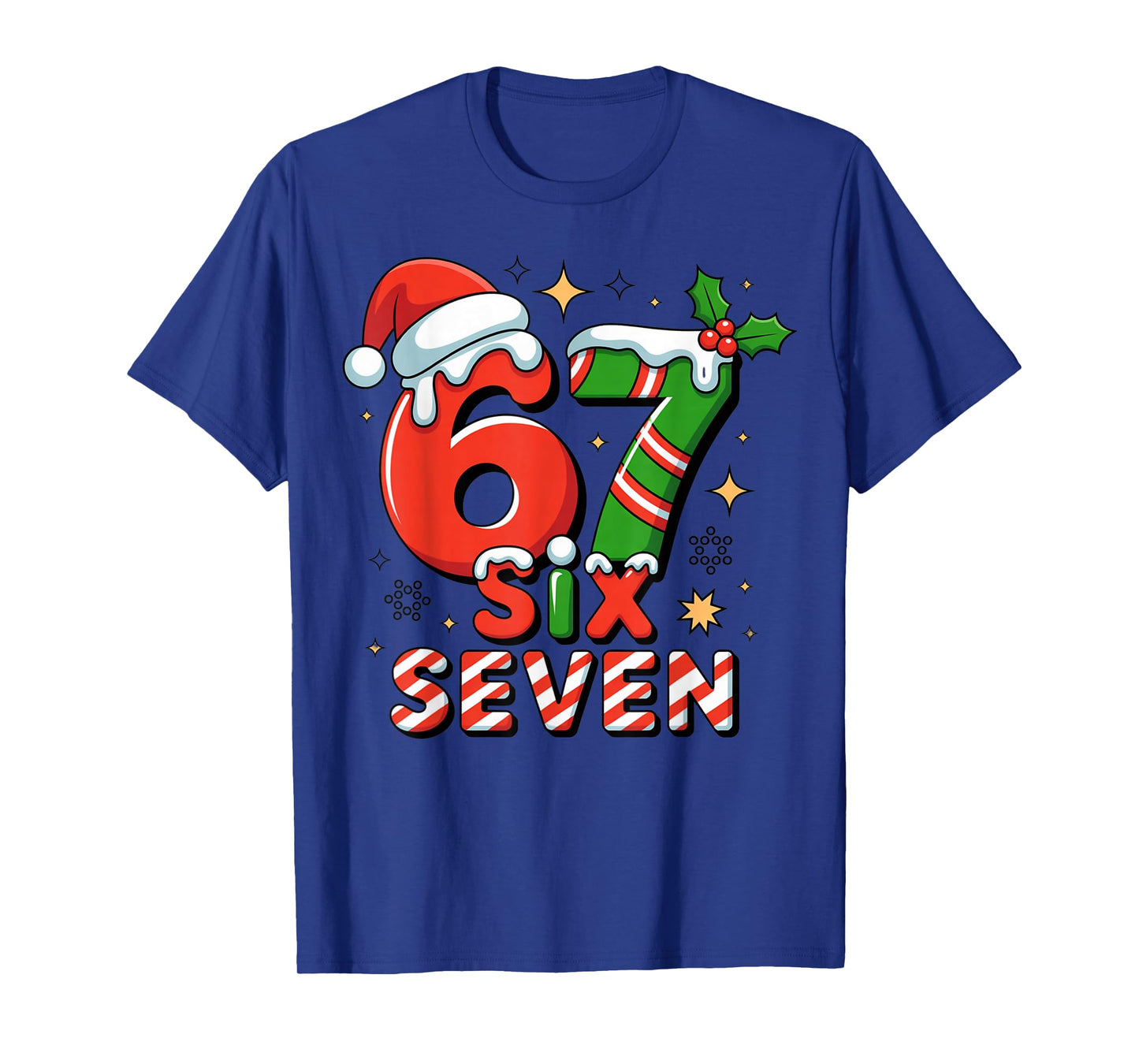 Funny 67 Meme Christmas Six Seven Santa Holiday T-Shirt