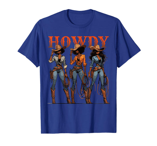 Black African American Cowgirl Western Country Texas Rodeo T-Shirt