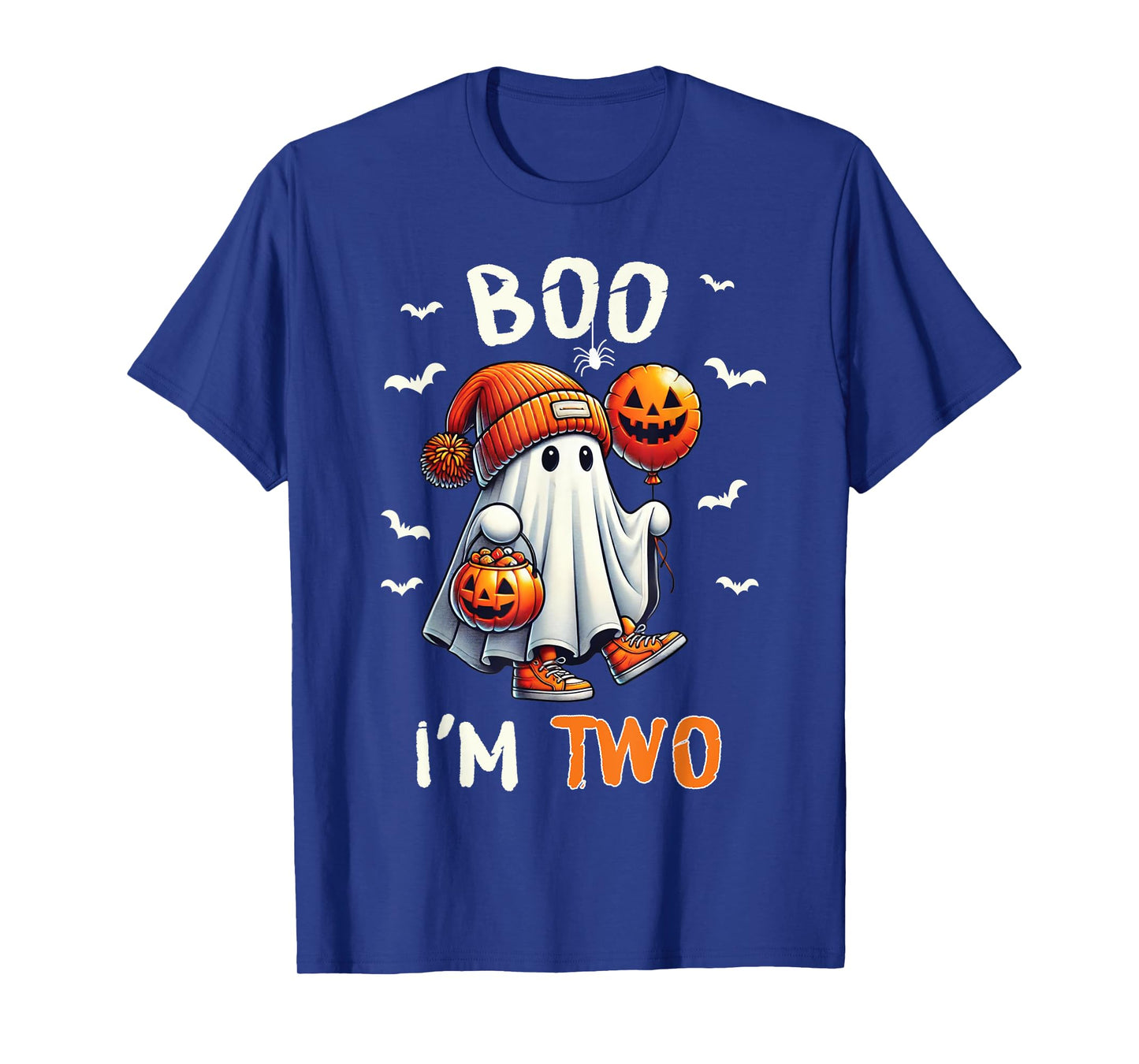 Boo I'm Two Ghost 2nd Birthday Halloween Boy Kids Groovy T-Shirt