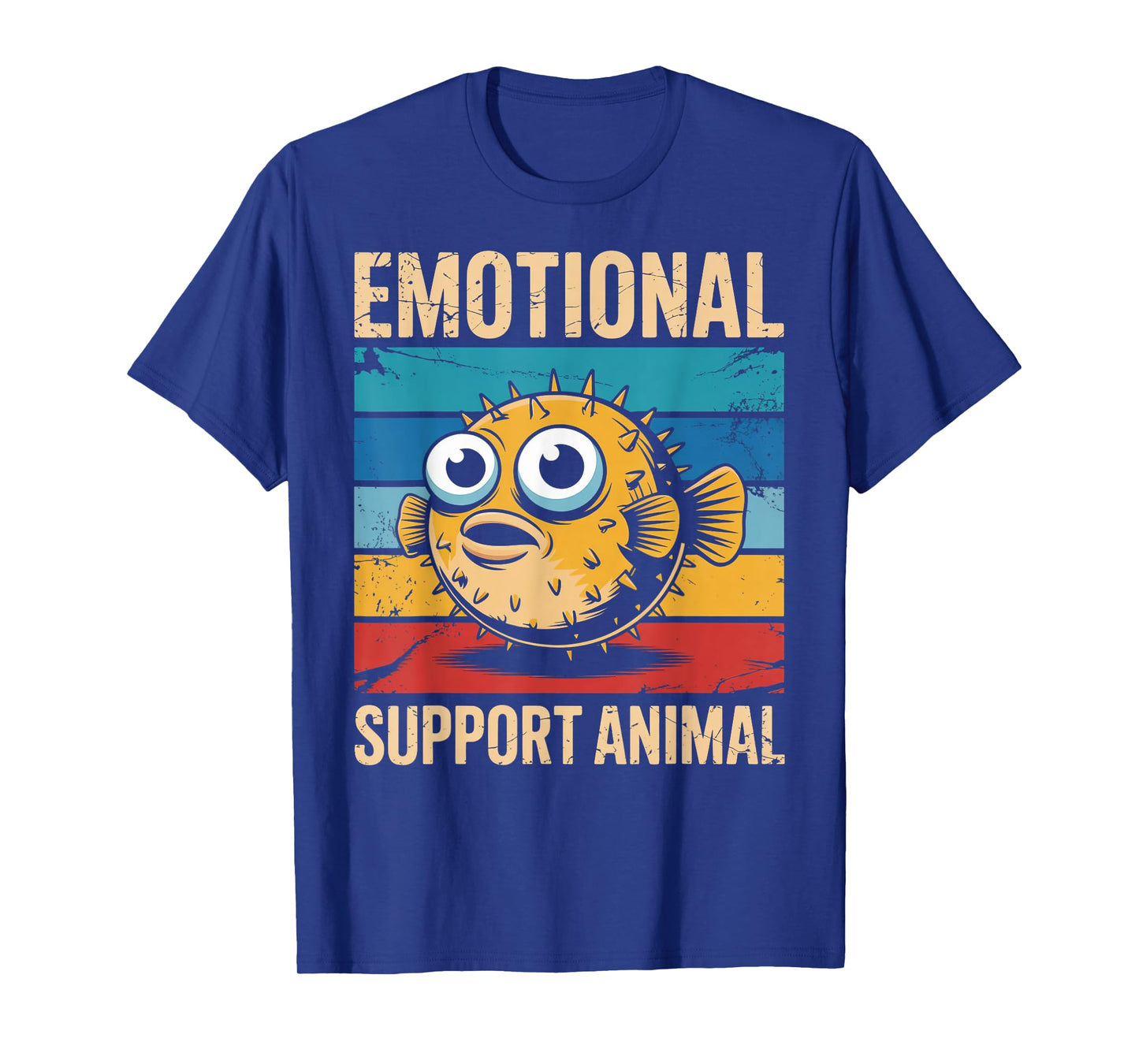 Emotional Support Animal Fishing Fish Vintage Pufferfish T-Shirt