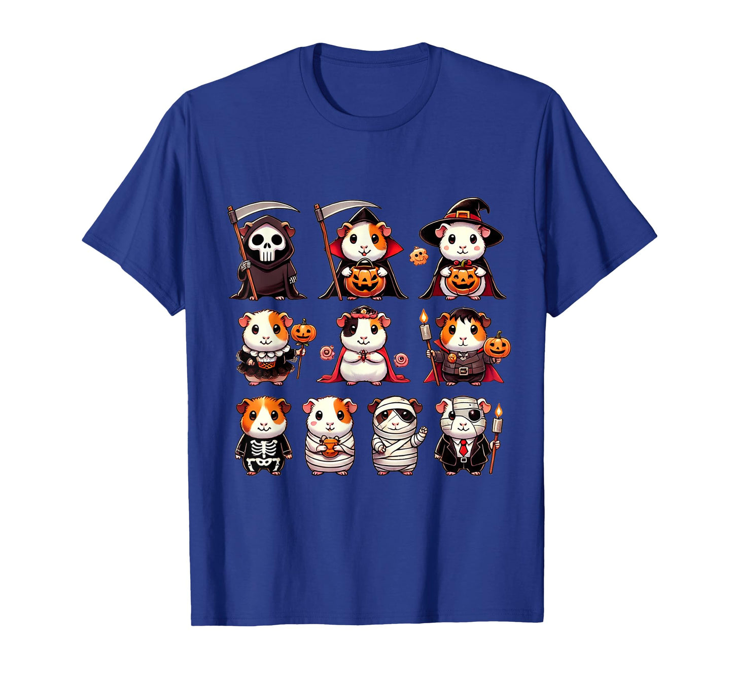 Guinea Pig Spooky Ghost Horror Pumpkin Guinea Pig Halloween T-Shirt