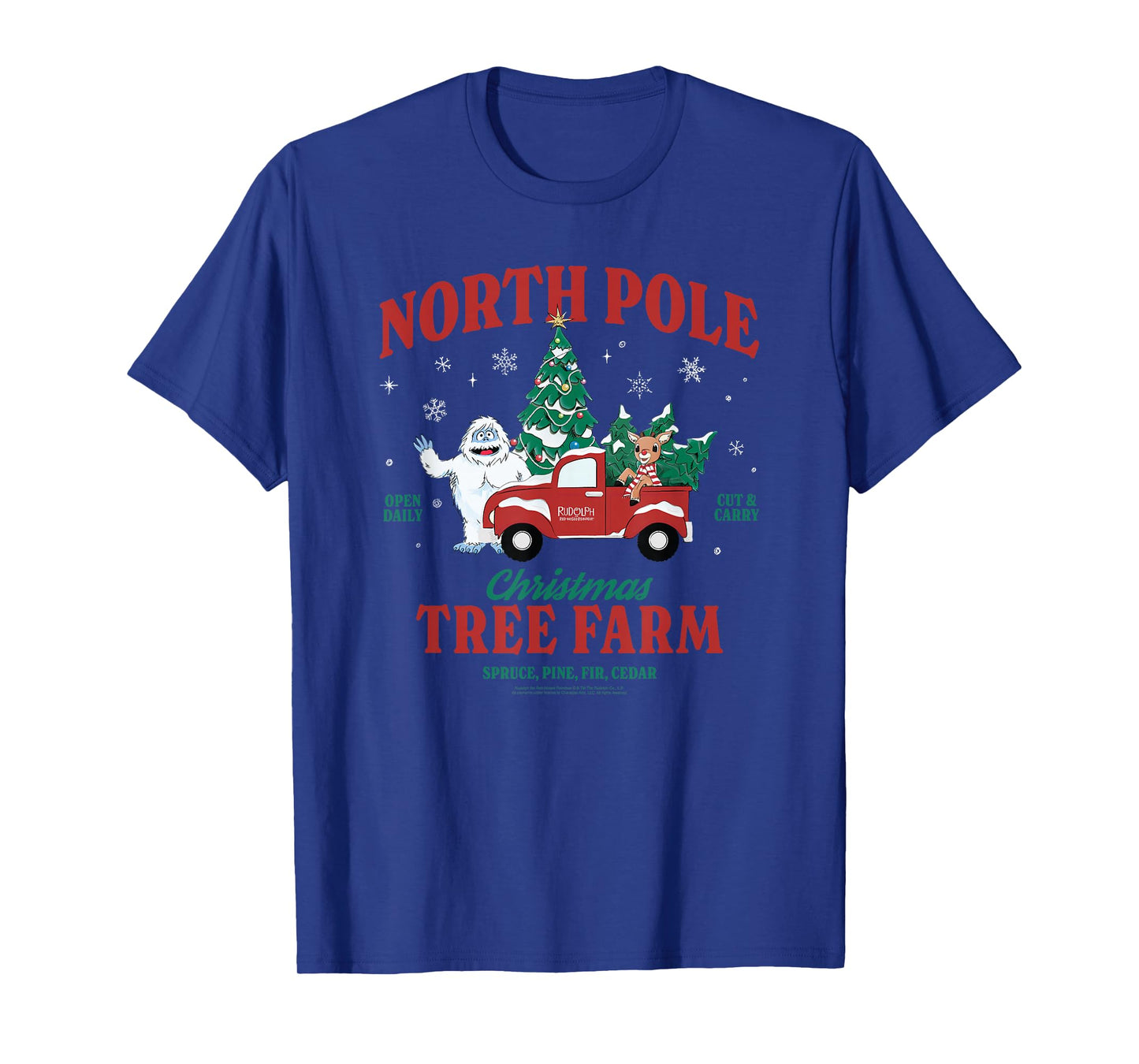 Rudolph North Pole Christmas Tree Farm Vintage Christmas T-Shirt