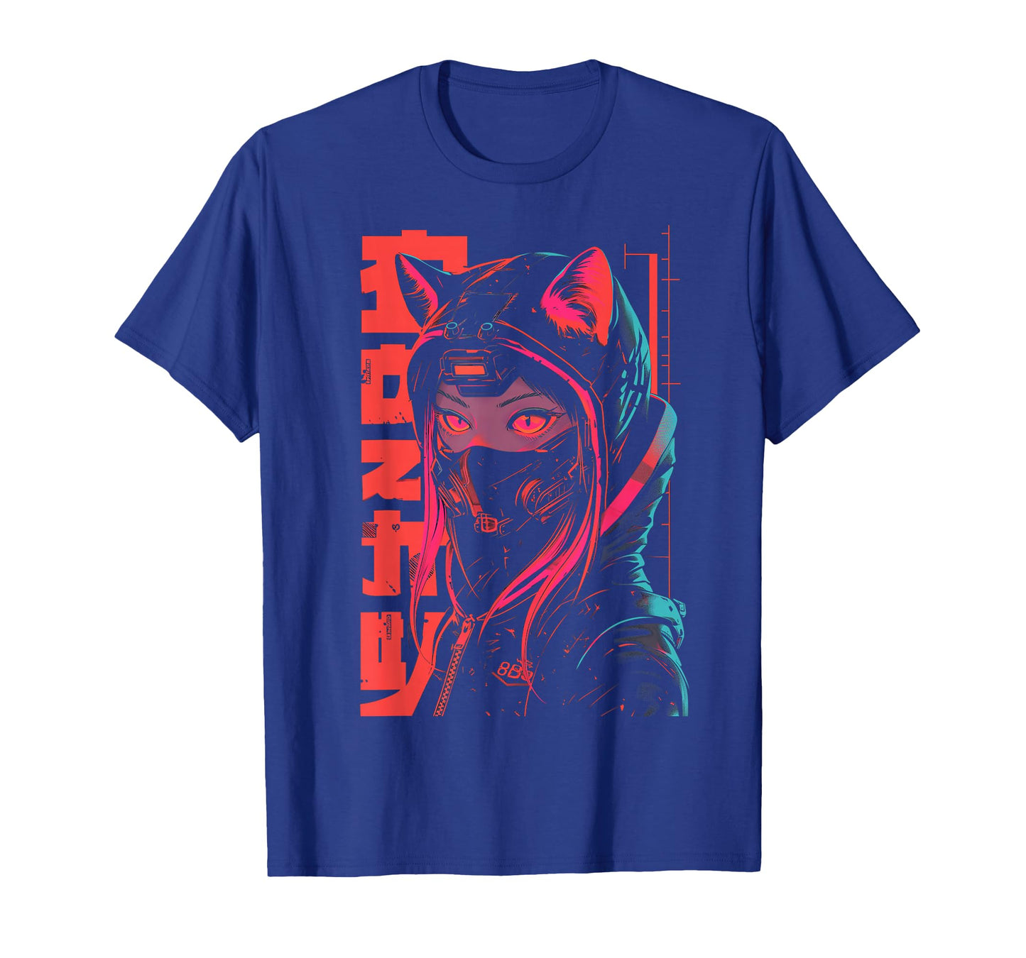 Anime Manga Punk Neko Cat Girl | Cyberpunk Japanese Harajuku T-Shirt