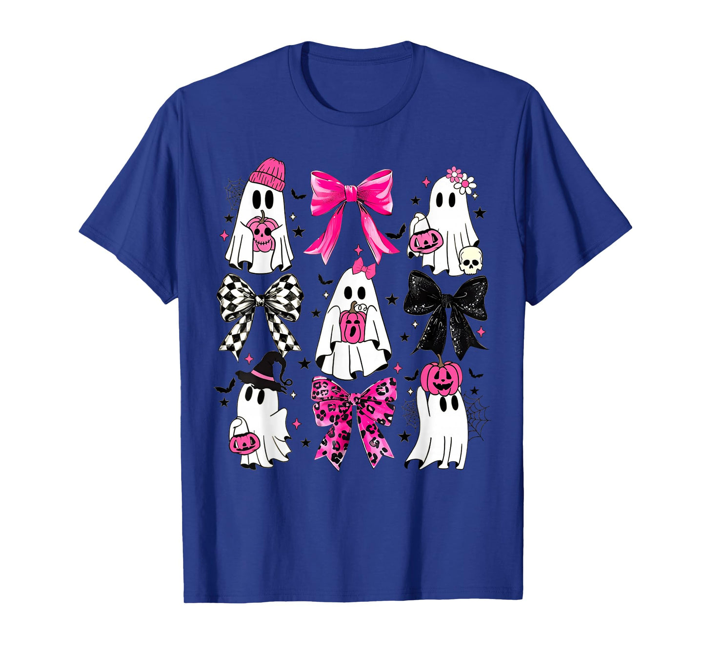 Cute Ghost Coquette Aesthetic Pink Bows Spooky Season Girl T-Shirt