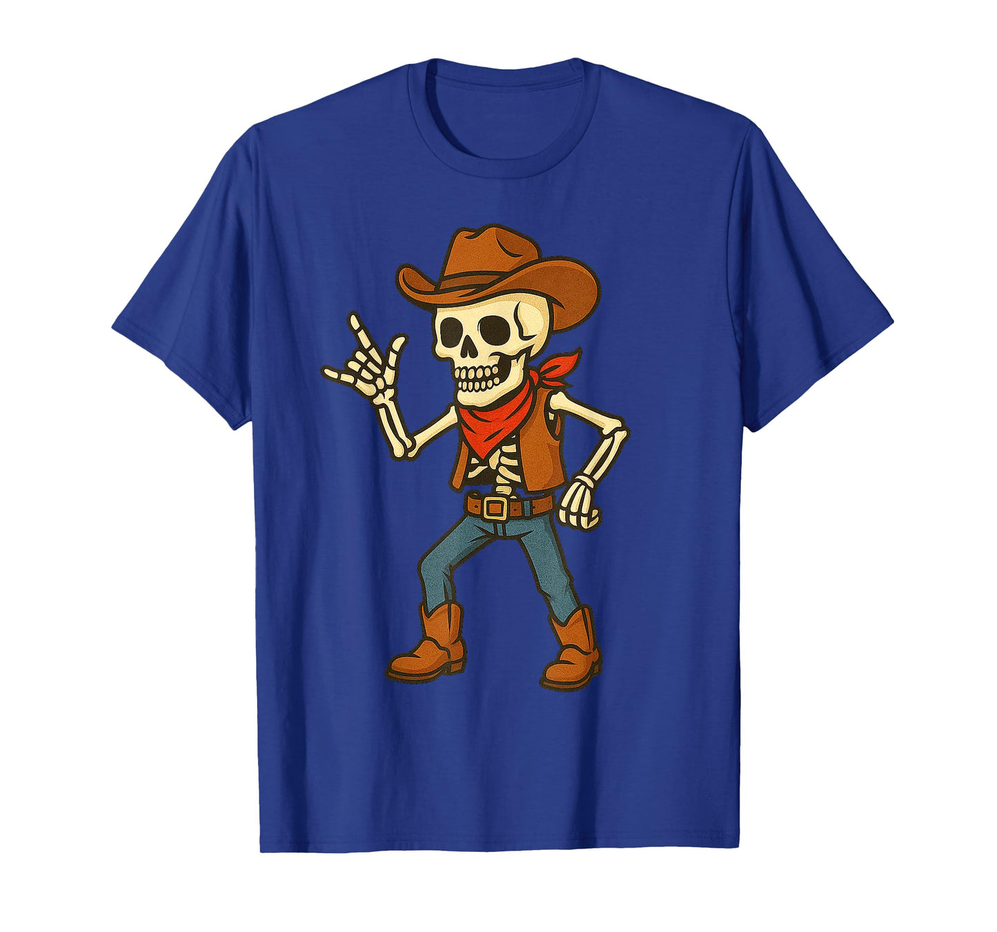 Funny Kids Halloween Bruh Costume, Spooky Cowboy Skeleton T-Shirt