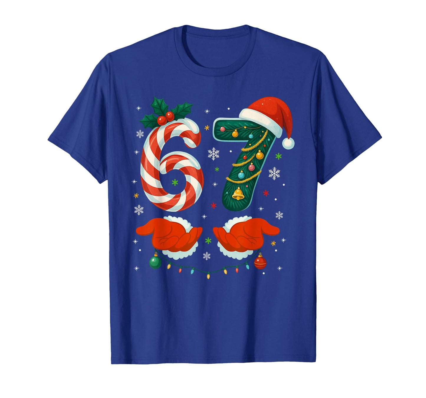 67 Six Seven 6 7 Meme Xmas Custome Couple Christmas Matching T-Shirt