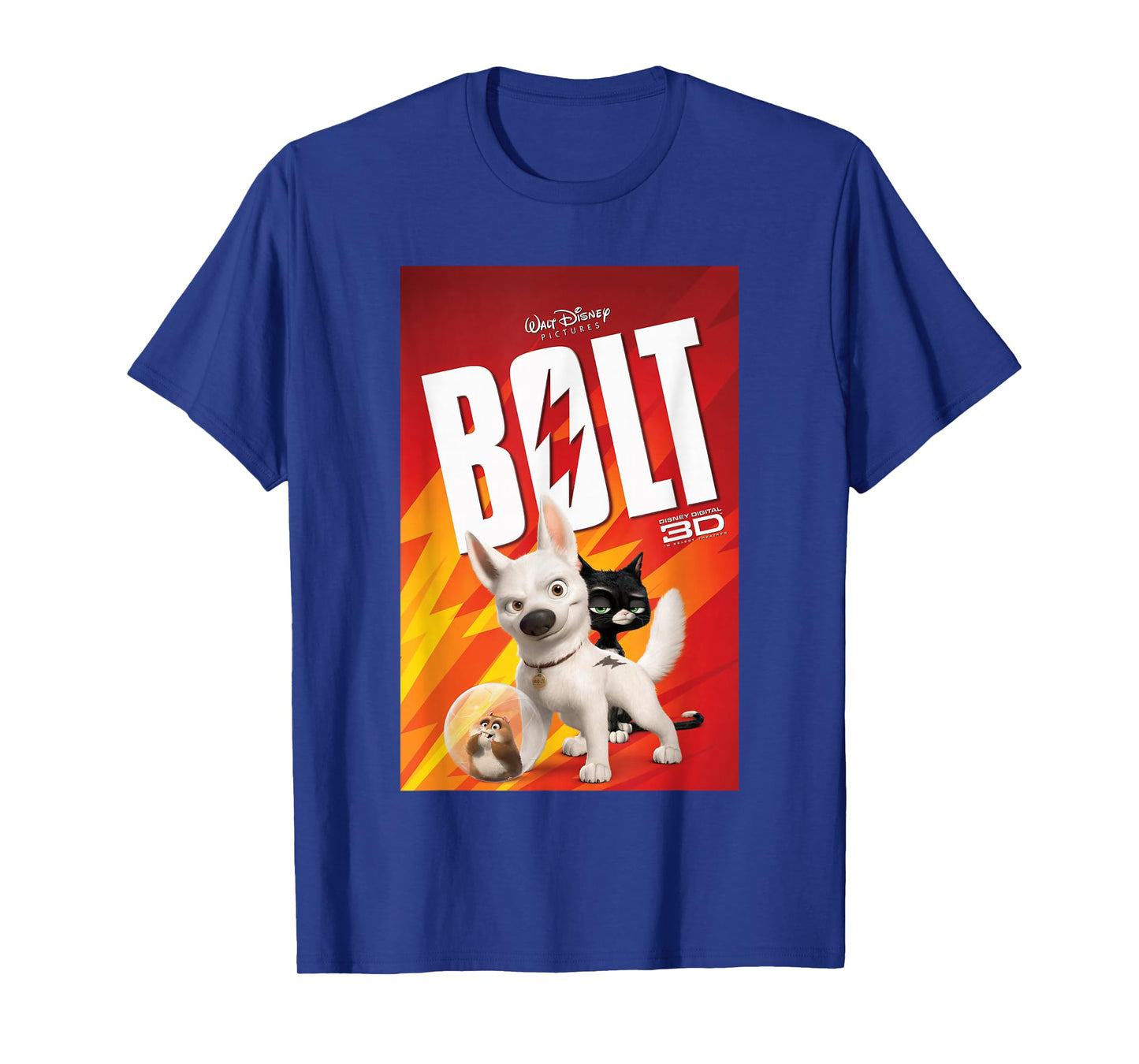 Disney Bolt 3D Hero Dog Vintage Title Movie Poster T-Shirt