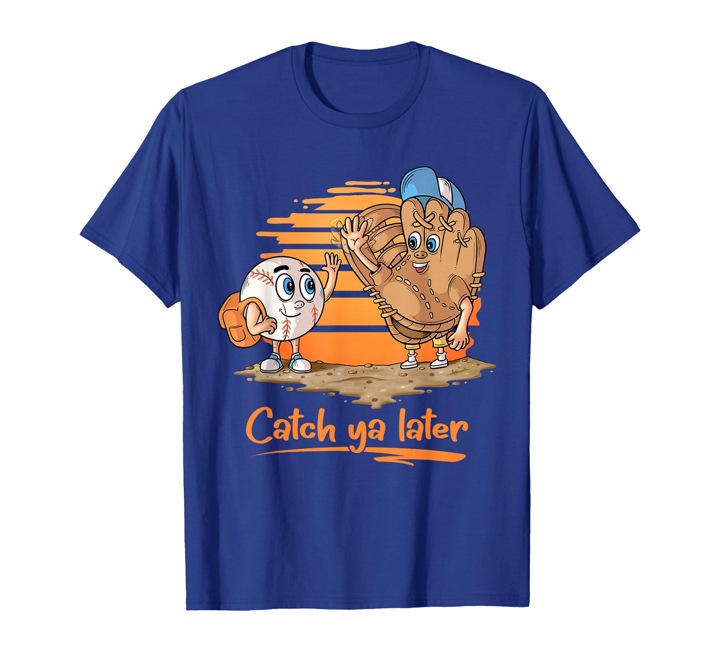 Catch ya Later Cartoon Baseball Glove and Baseball Ball T-Shirt