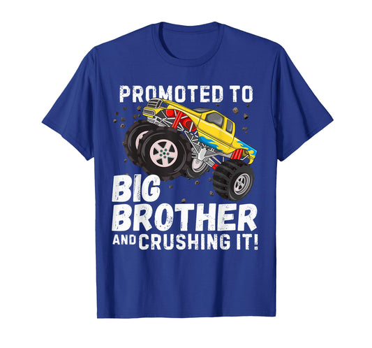 Cute Promoted to Big Brother Monster Truck Kids Tee T-Shirt