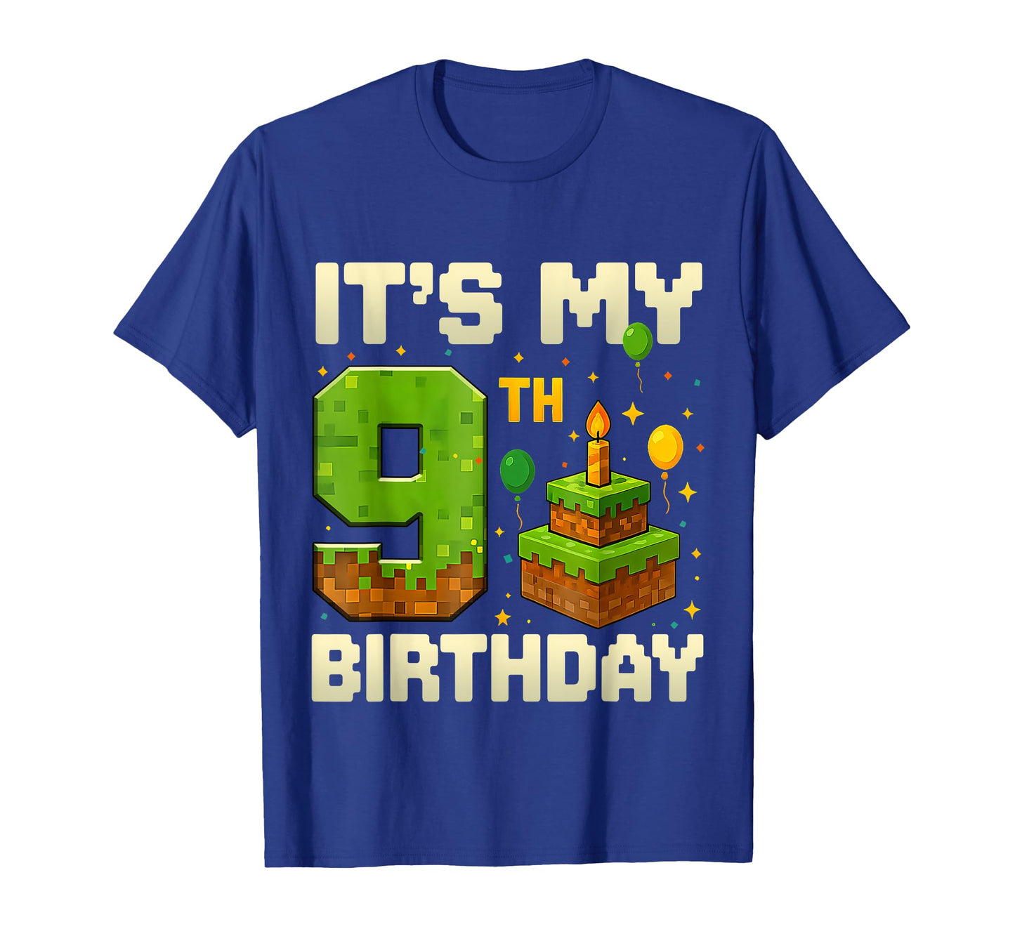 Birthday Boy 9 Years It's My 9th Birthday Game Video Pixel T-Shirt