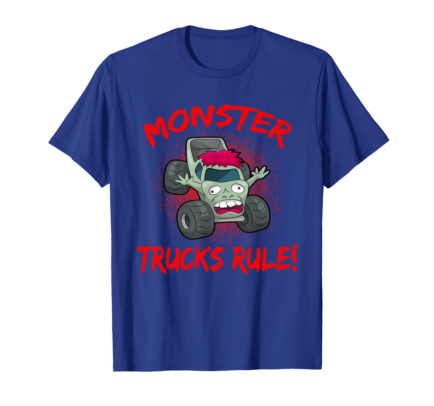 Zombie Cartoon Monster Trucks Rule Big Size Car SUV T-Shirt