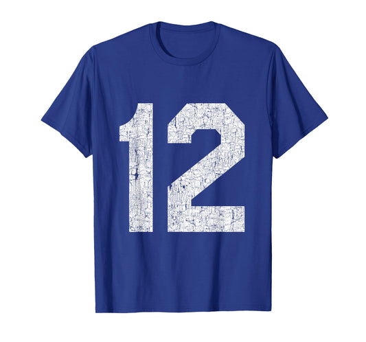 #12 Jersey Uniform Varsity Sports Number, 12th Birthday T-Shirt