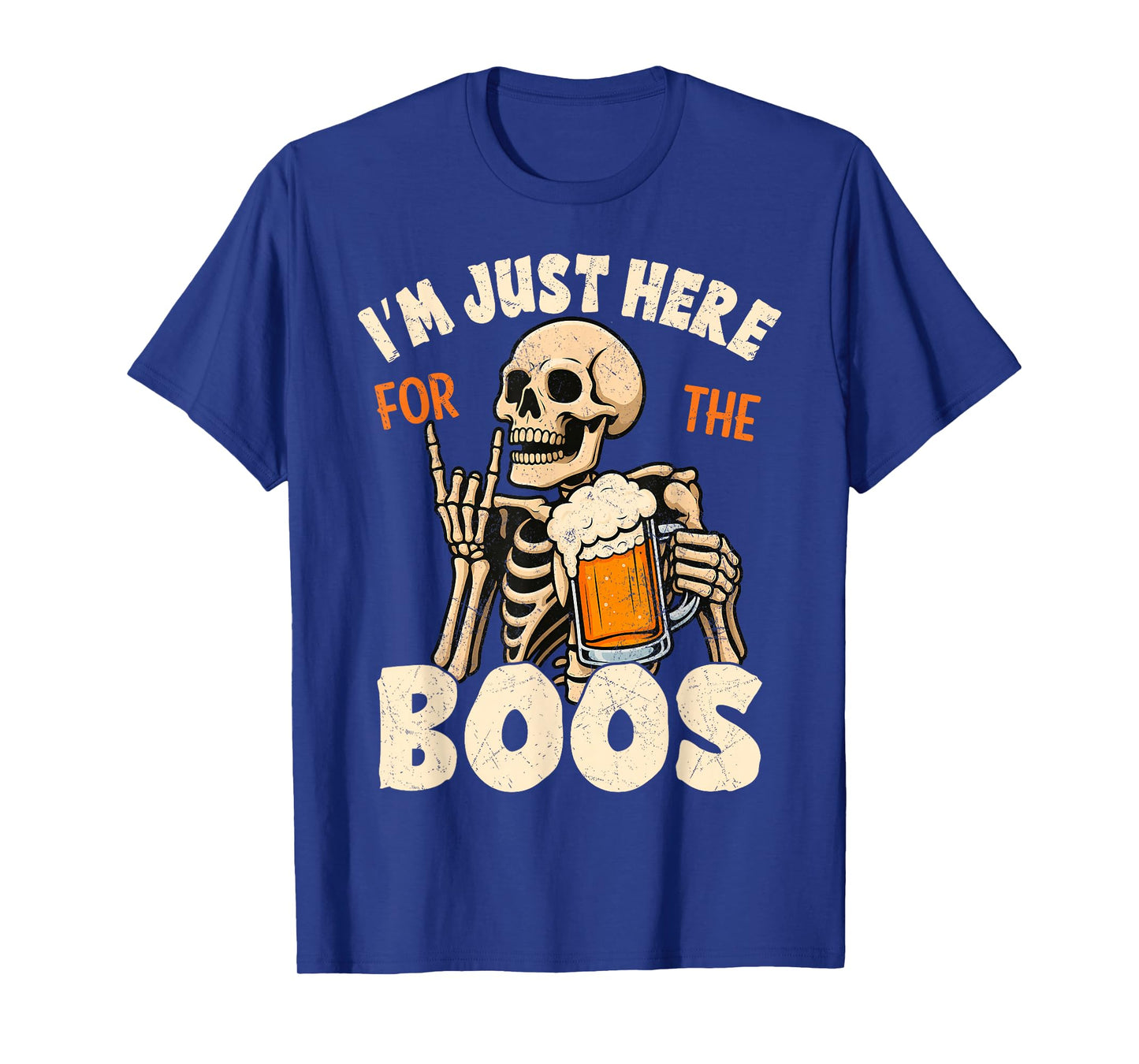 I'm Just Here for The Boos Funny Halloween Men Skeleton T-Shirt