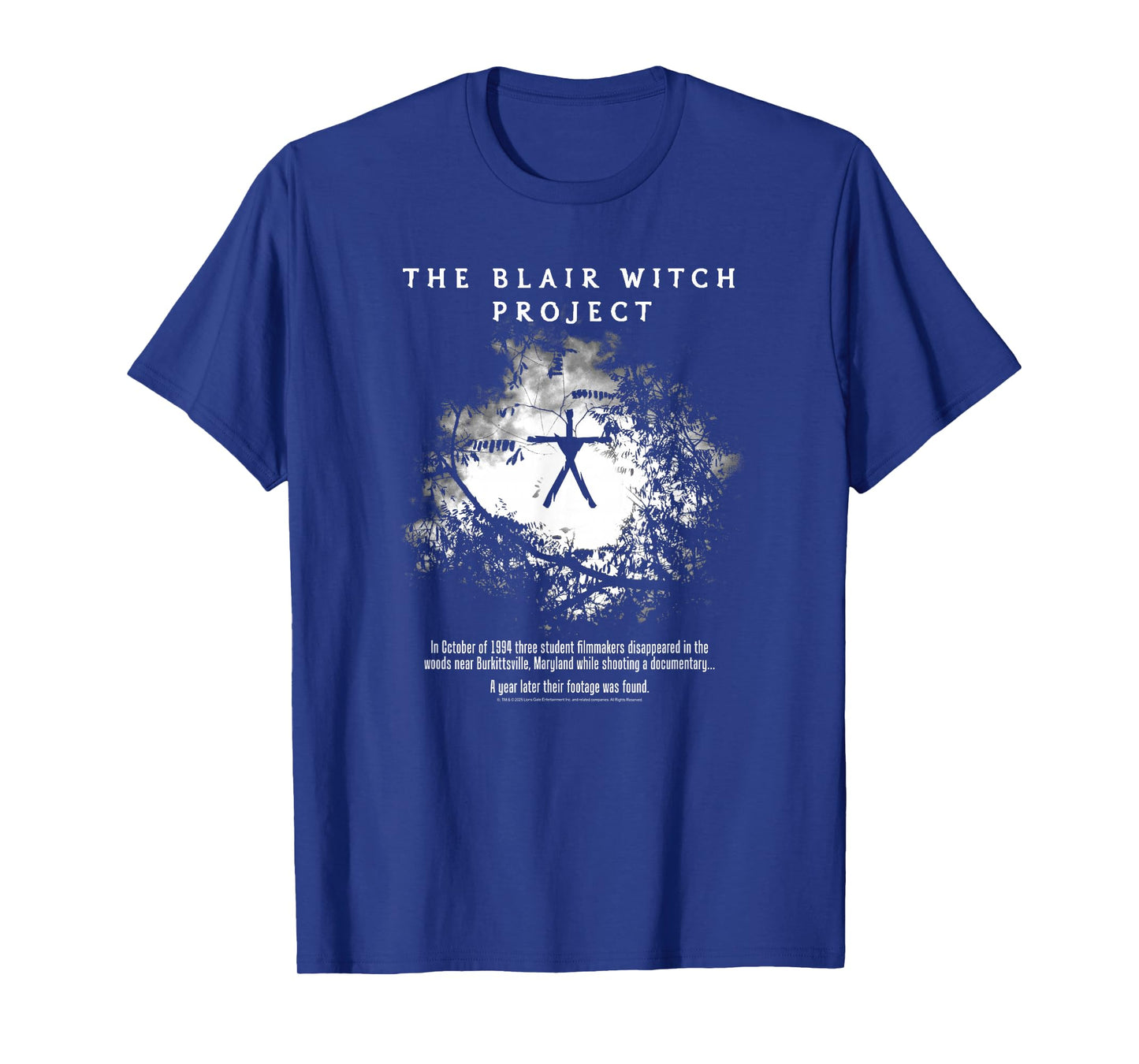 The Blair Witch Project Black and White Trees Horror Movie T-Shirt