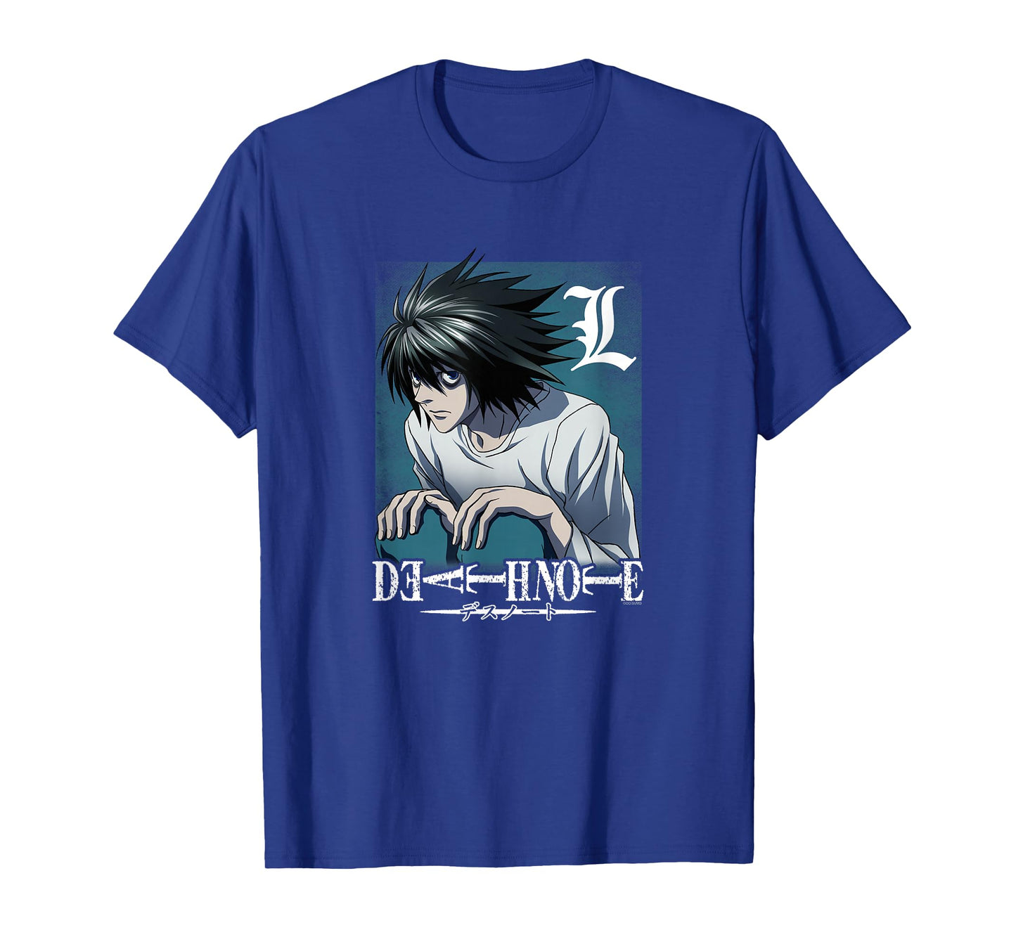 Death Note L Crouching with Logo Anime T-Shirt