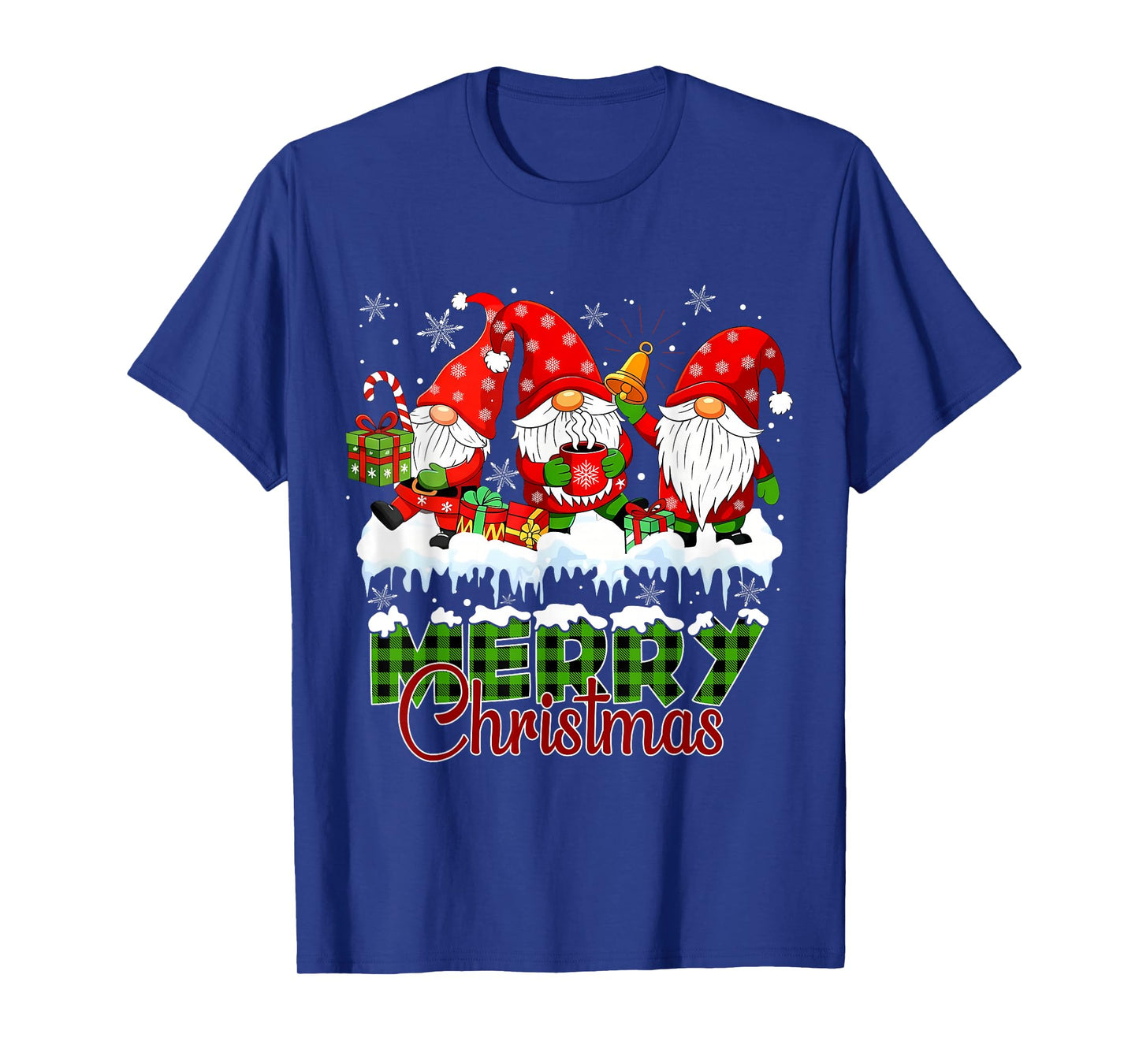 Cute Gnomes Merry Christmas Light Family Gnome Xmas Matching T-Shirt