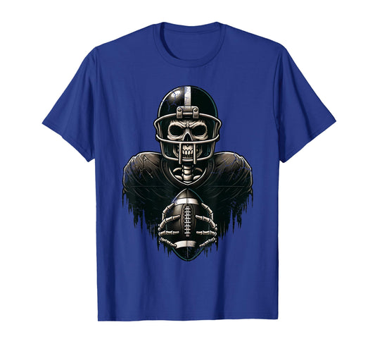 Halloween Skeleton Football Player Spooky Sports Graphic T-Shirt