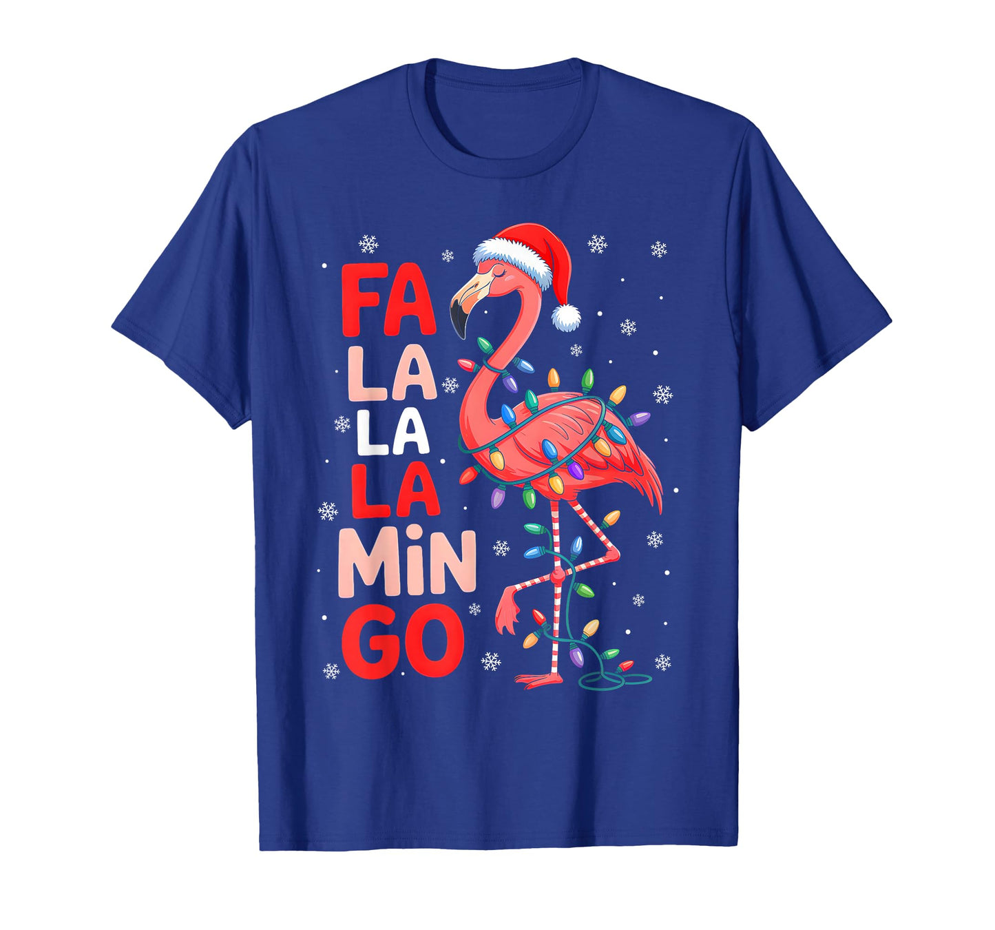 FA La La La Mingo Flamingo Christmas Lights Xmas Pajamas T-Shirt
