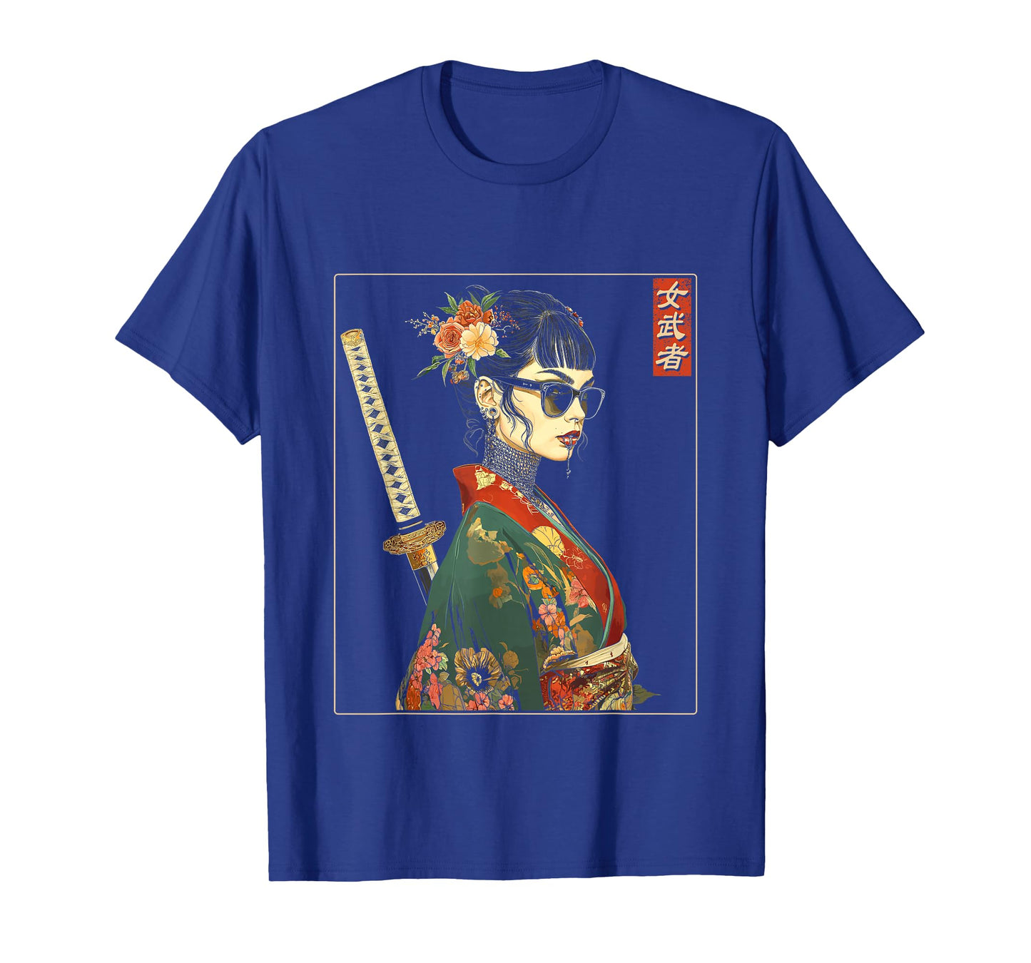 Japanese Gothic Samurai Art Woman with Katana Sword T-Shirt