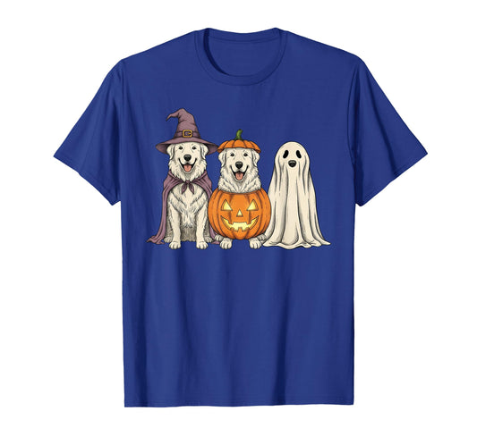 Spooky Ghost Great Pyrenees Pumpkin Halloween Dog Lover T-Shirt