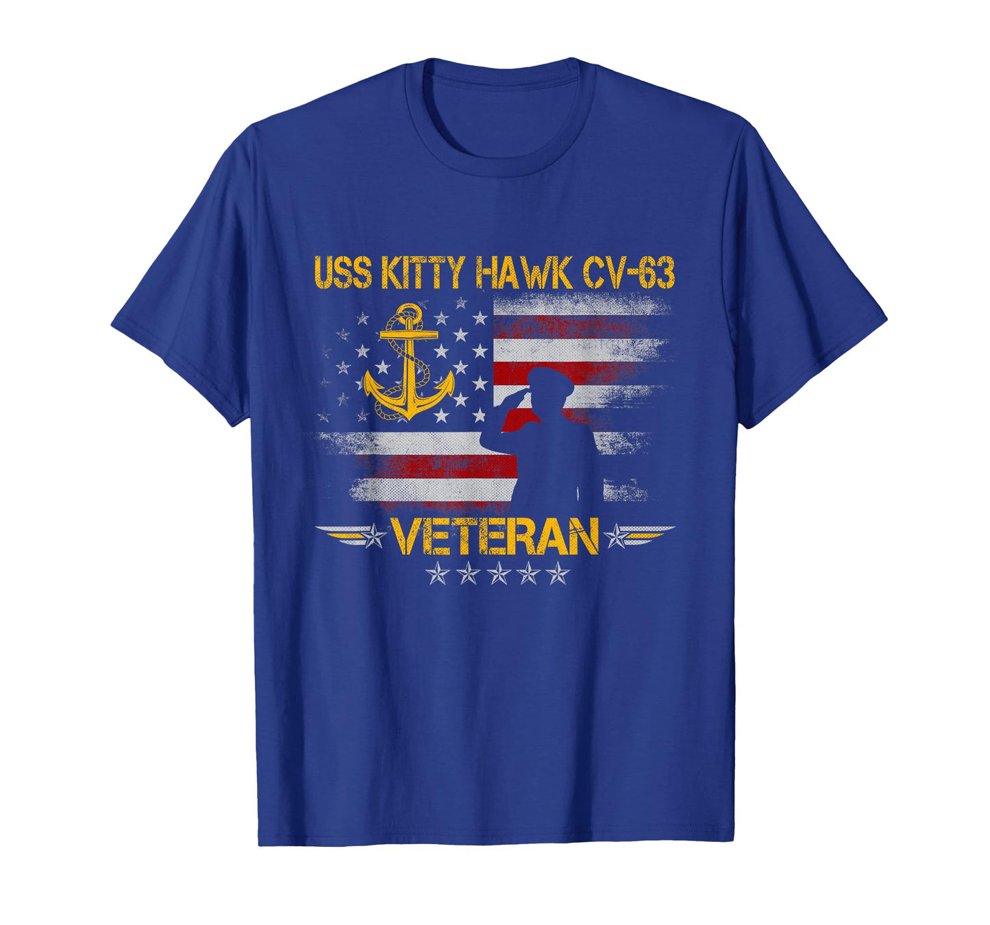 Proud US Military Warships USS CVN-63 Veterans Day T-Shirt, Men's Classic Fit Black Short Sleeve USS Kitty Hawk CV-63 Aircraft Carrier Veteran Flag Vintage T-Shirt, Small