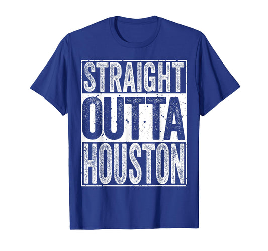 Distressed Funny Straight Outta Houston T-Shirt