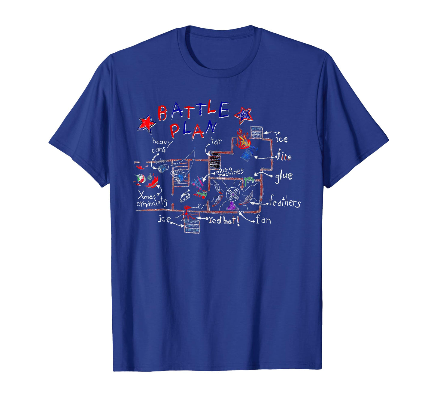 Funny Battle Plan Christmas Home Kids Hand Dawn Alone Xmas T-Shirt
