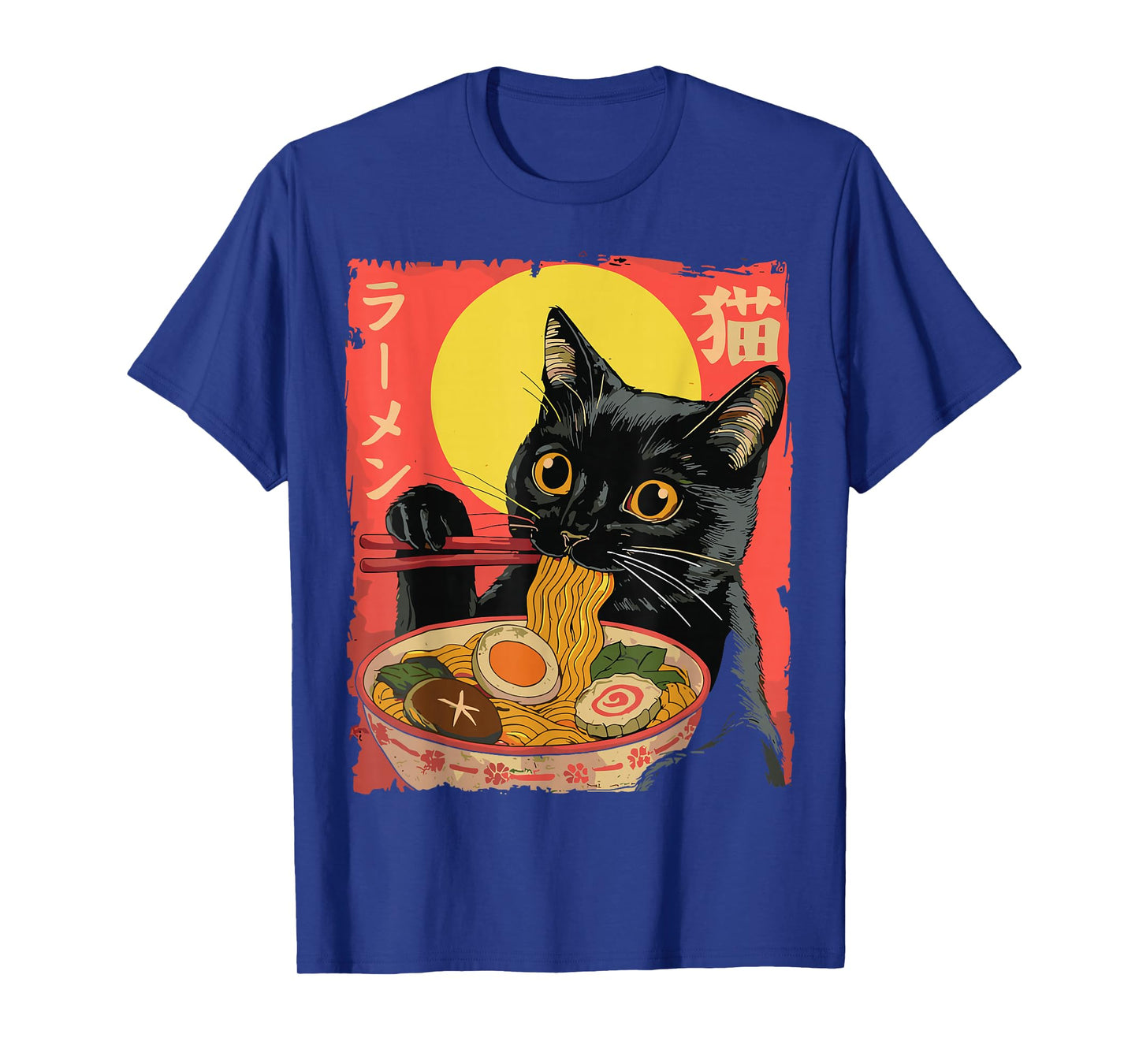 Japanese Anime Ramen Cat Kawaii Noodle Bowl Graphic T-Shirt