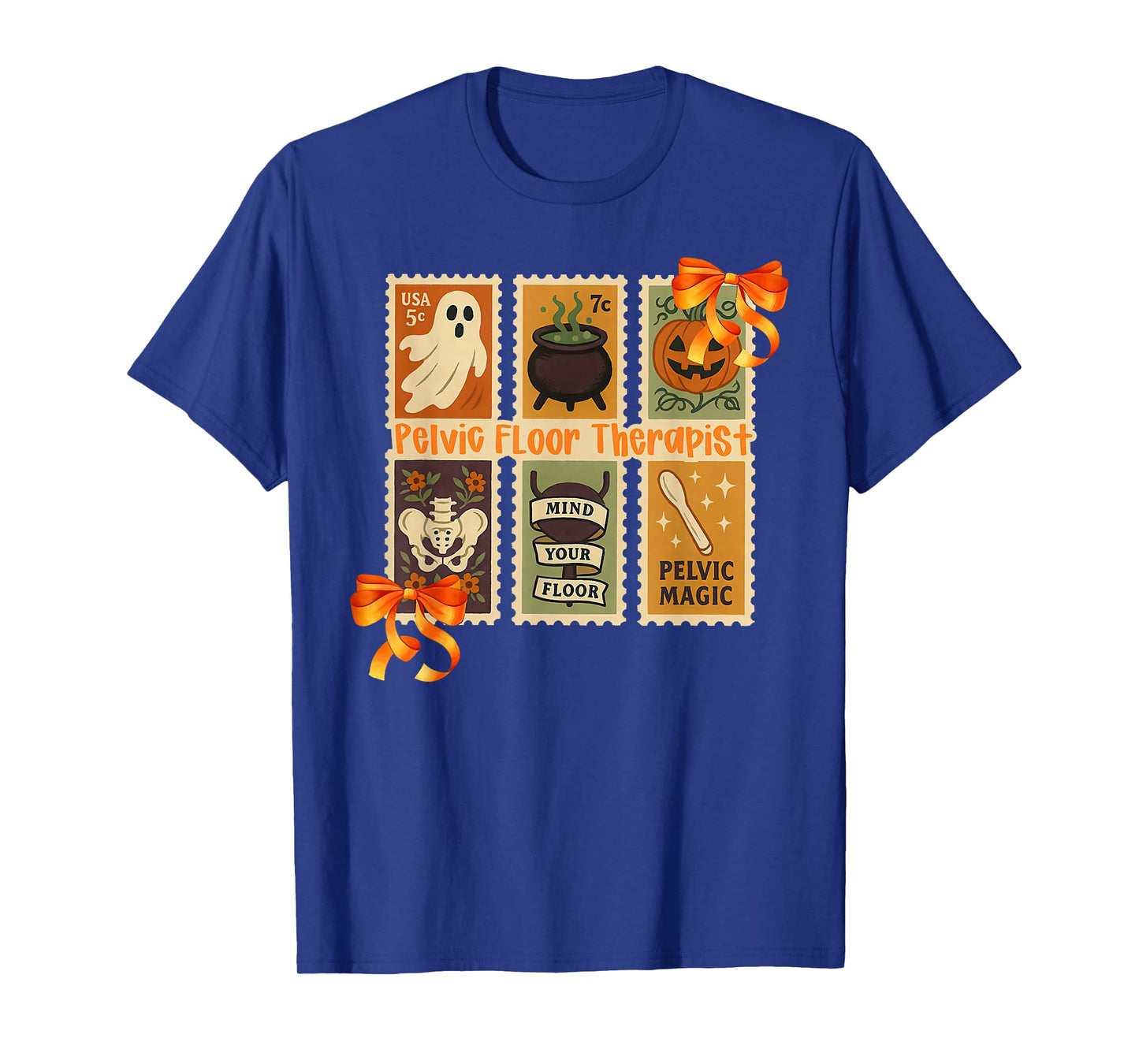 Stamp Pelvic Floor Therapist Ghost Postpartum Halloween T-Shirt