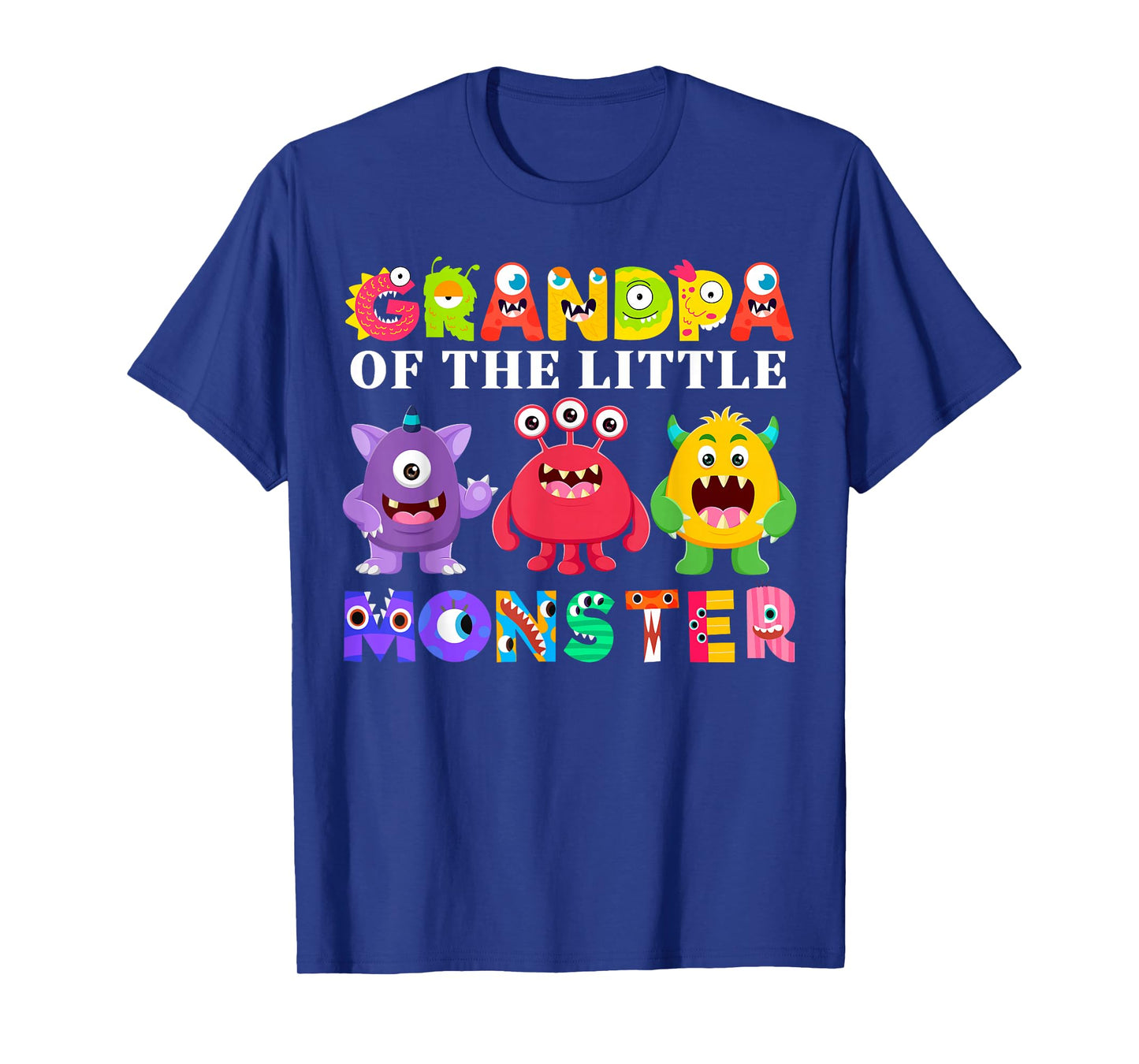 Grandpa Of The Little Monster Birthday Party Family Monster T-Shirt