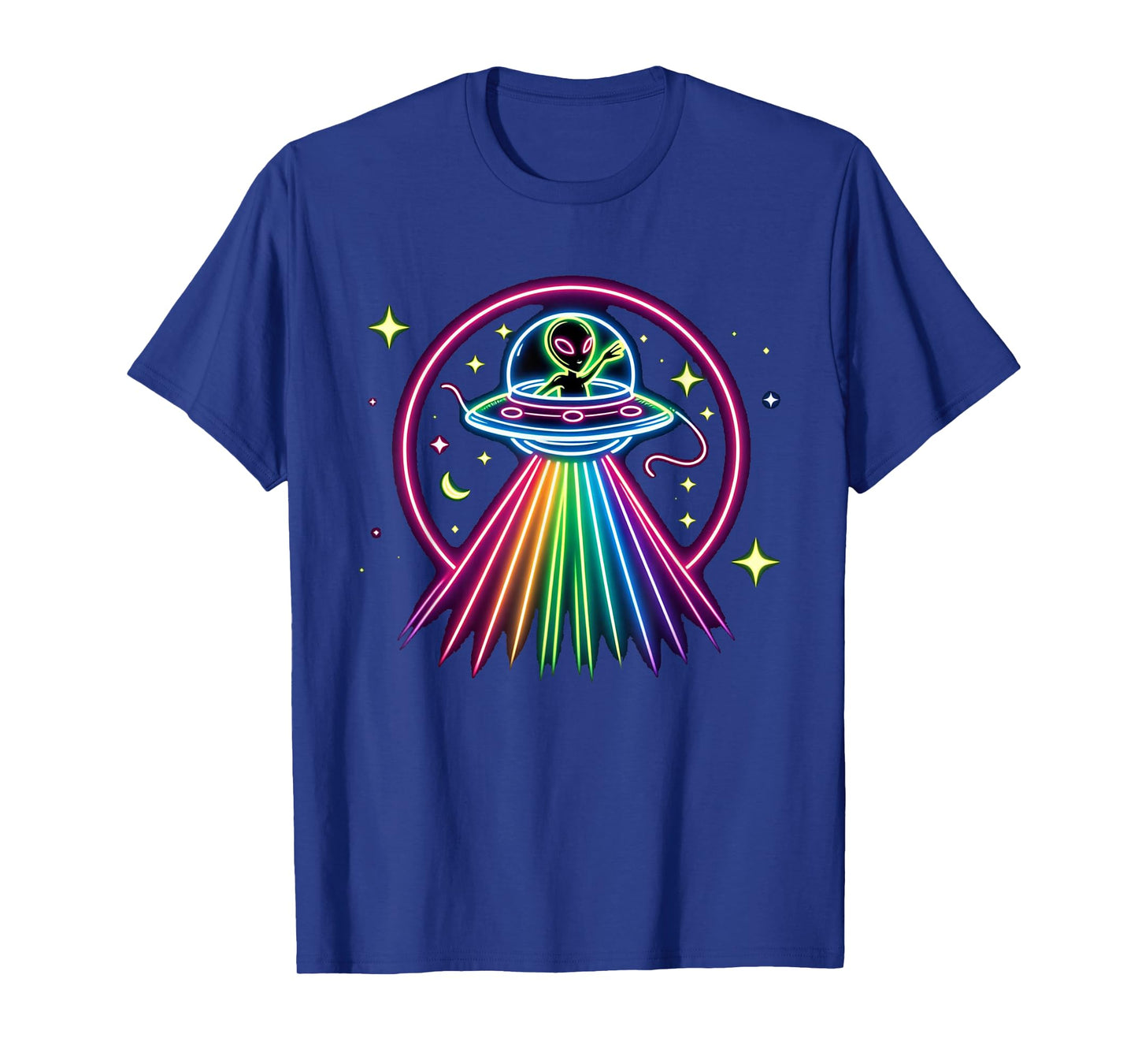 Space Alien UFO Neon Lights Rave Alien Lovers T-Shirt