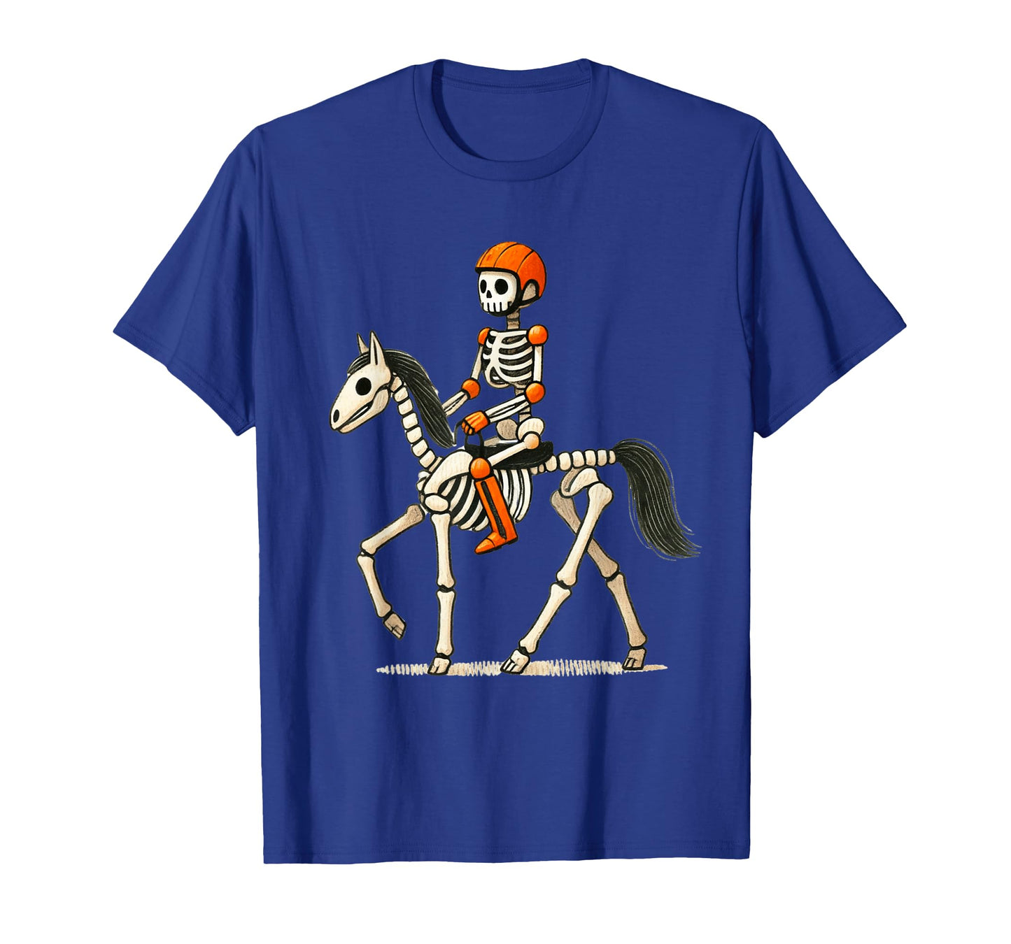 Funny Skeleton Horse Riding Halloween Costume Men Women T-Shirt