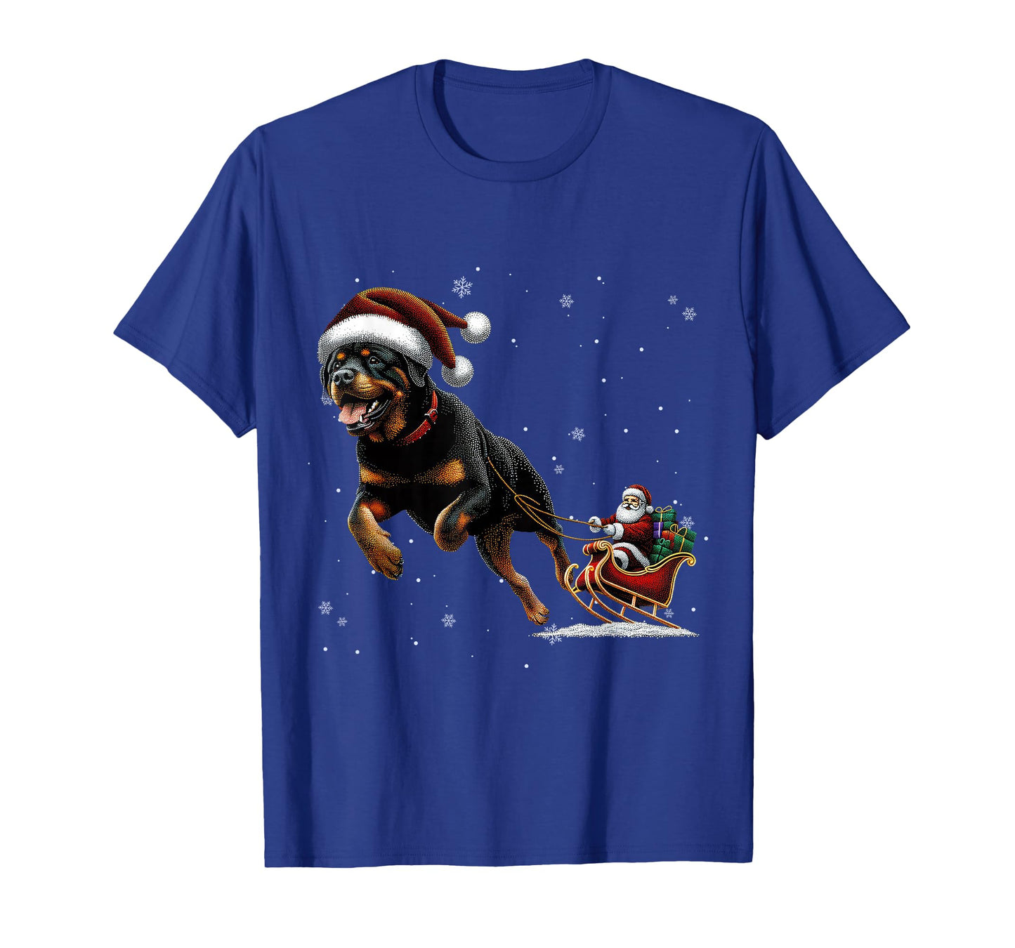 Rottweiler Santa Christmas Tree Lights Ugly Pajama Dog Lover T-Shirt