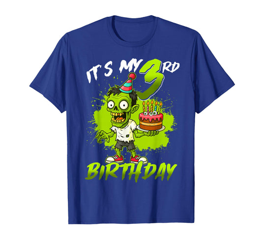 It's My 3rd Birthday Zombie 3 Years Old Happy Halloween Kids T-Shirt