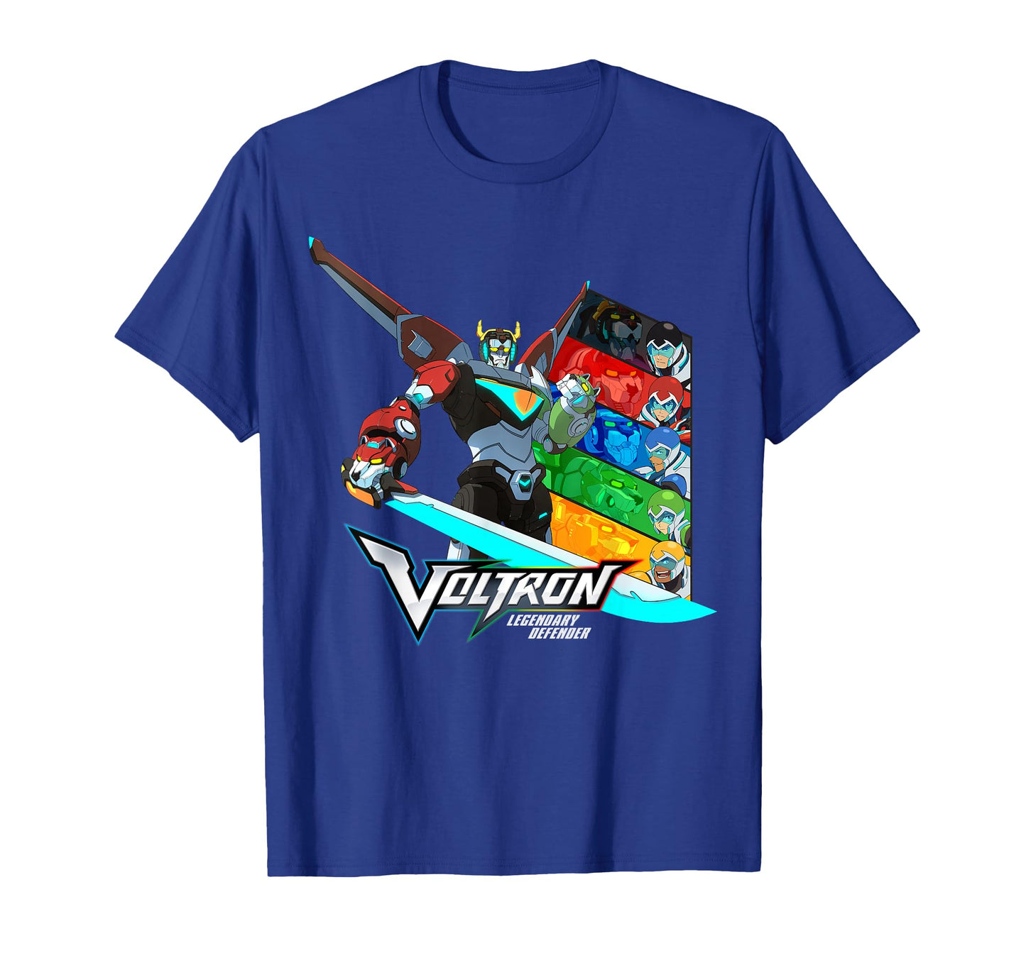 DreamWorks - Voltron Legendary Defender T-Shirt, Unisex-Adult, Black, Small, Short Sleeve, Classic Fit, Graphic Artwork ODTV-0031