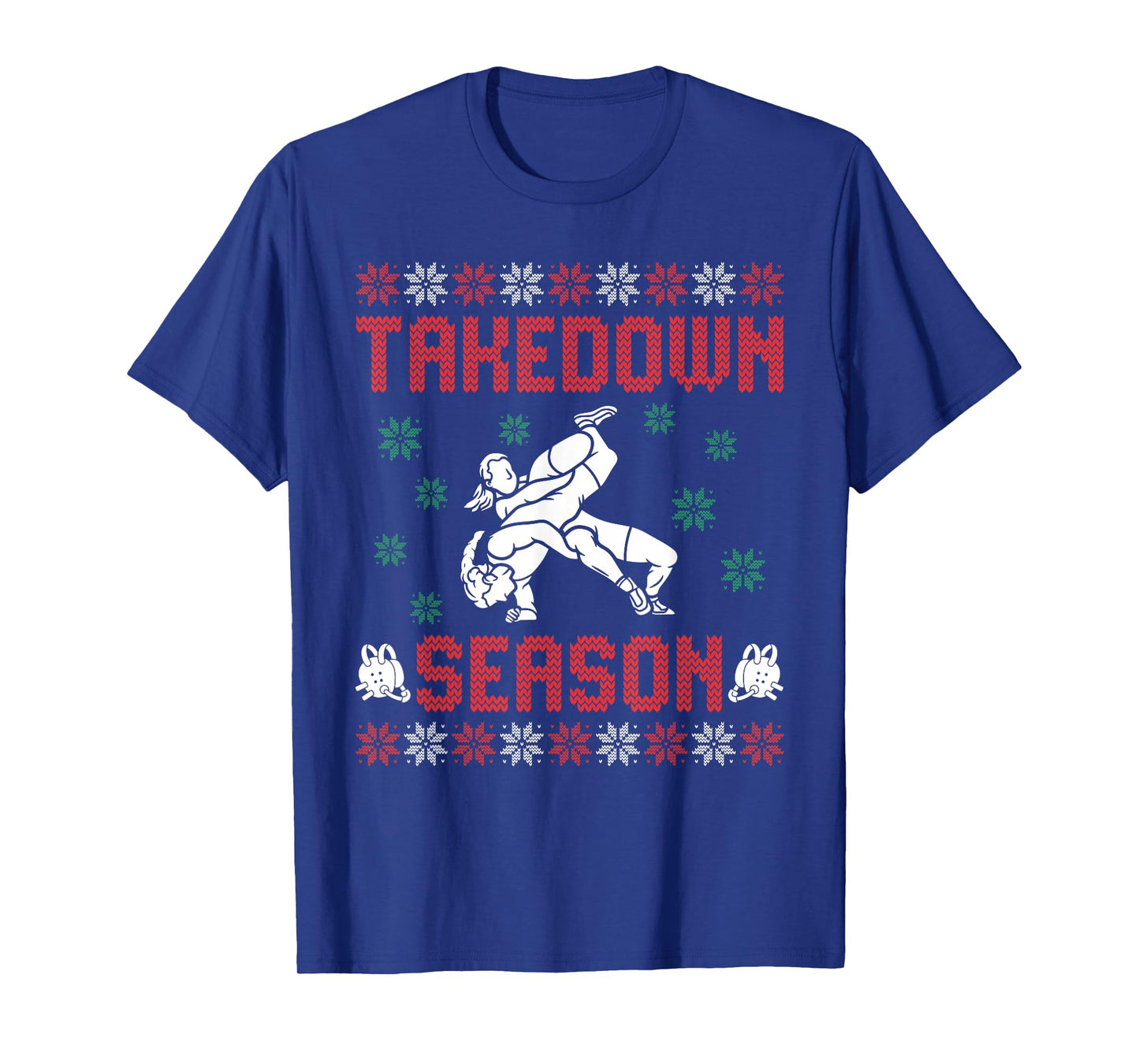 Takedown Season Girls Wrestling Ugly Sweater Christmas T-Shirt