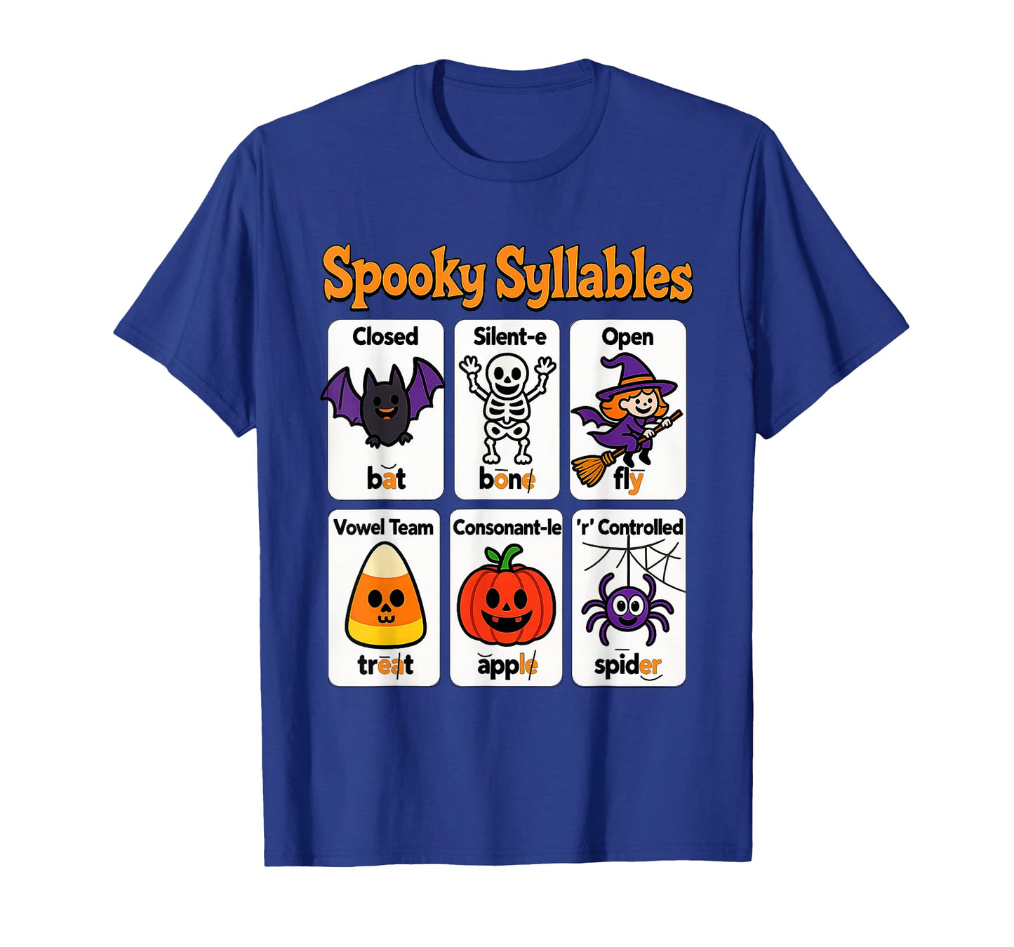 Spooky Syllables Teacher Outfit Halloween Classroom Learning T-Shirt