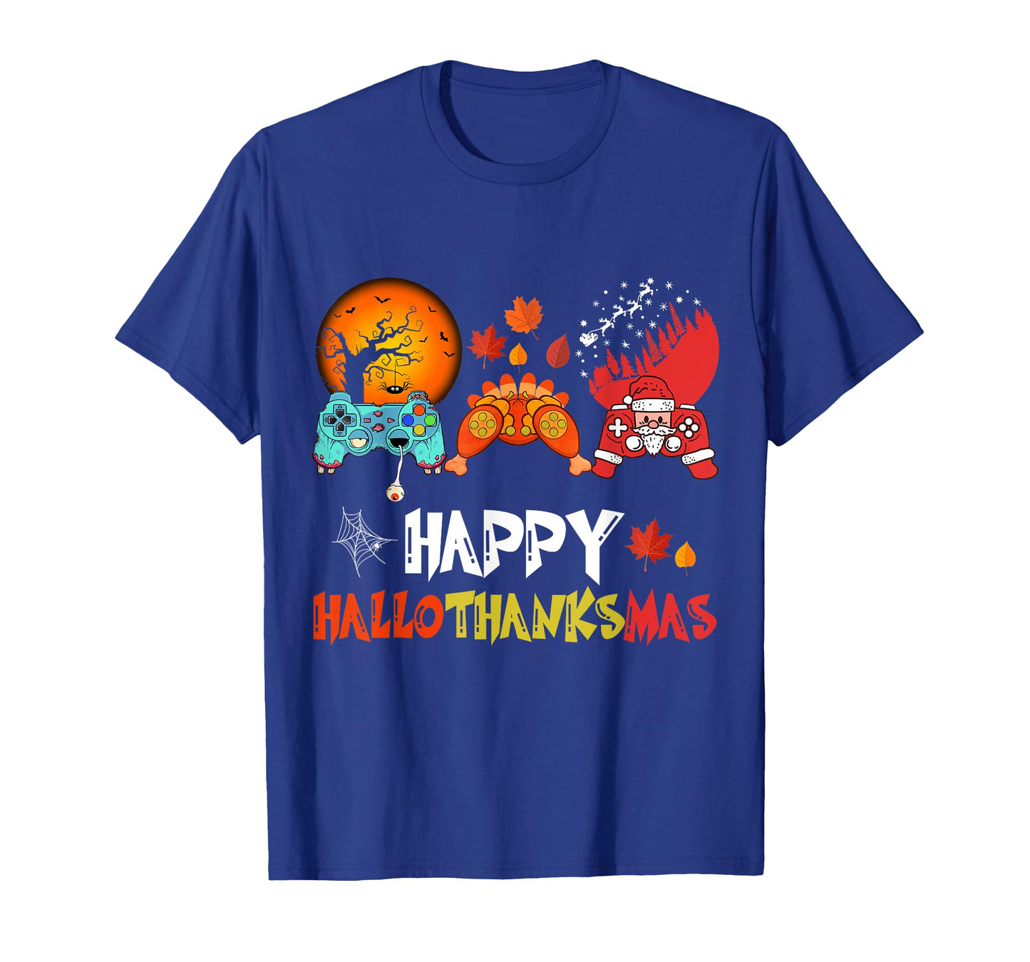 Halloween Thanksgiving Xmas Happy HalloThanksMas Video Game T-Shirt