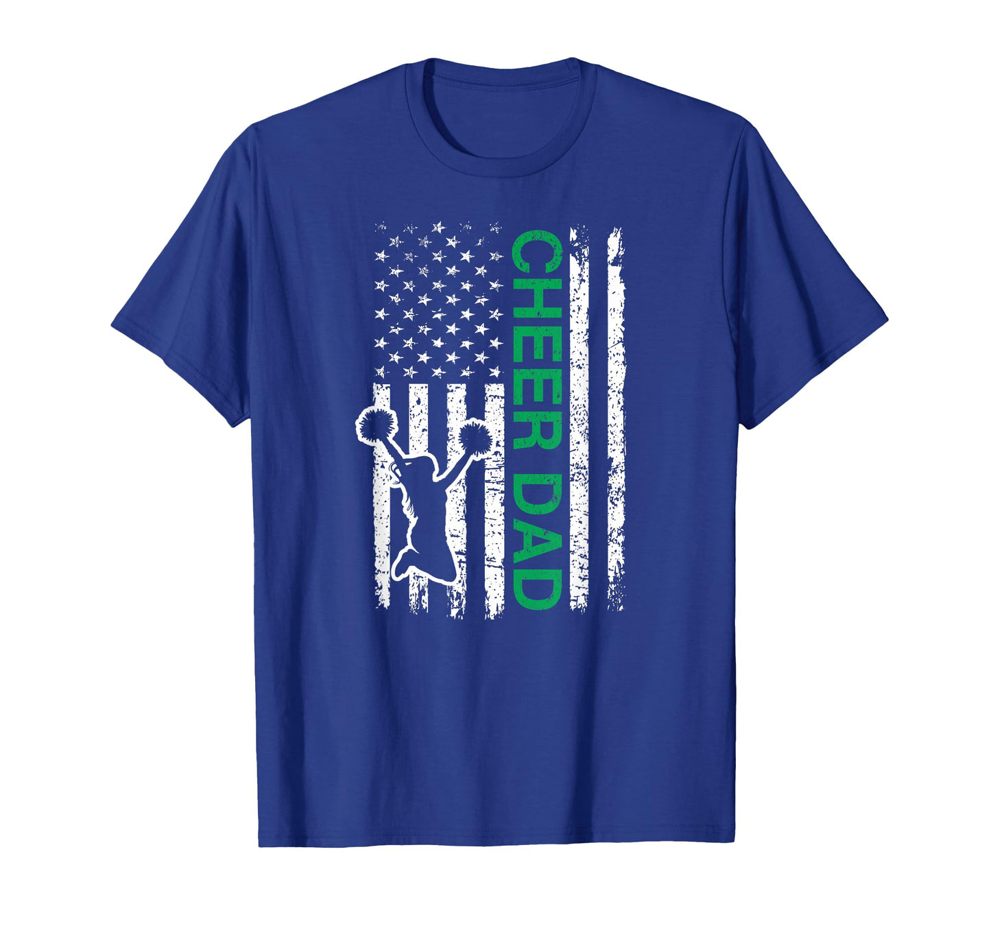 Cheer Dad Flag Green Cheerleading T-Shirt